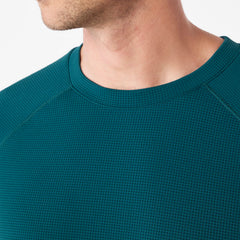 Waffle Long-Sleeve Underscrub - Caribbean Blue