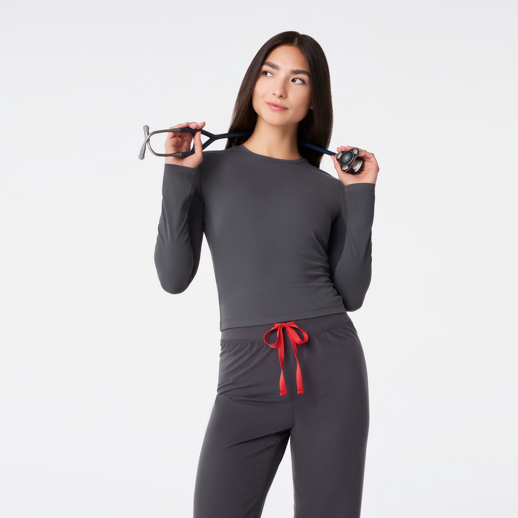 Palmer Ribbed Cropped Underscrub - Charcoal
