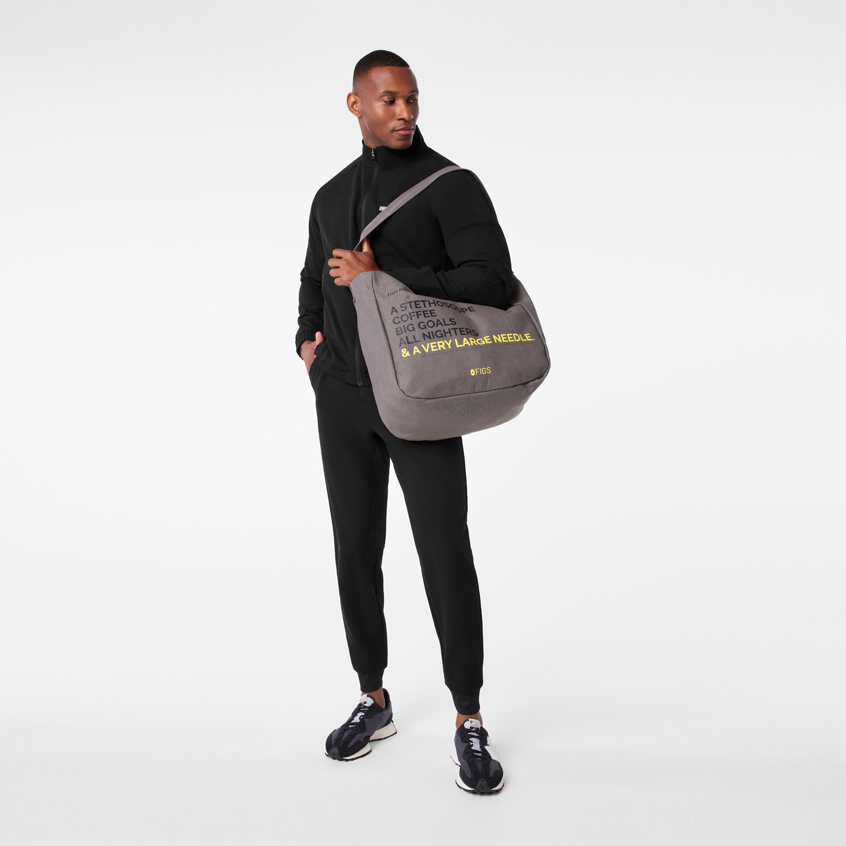 A Very Large Needle Canvas Tote - Dark Grey