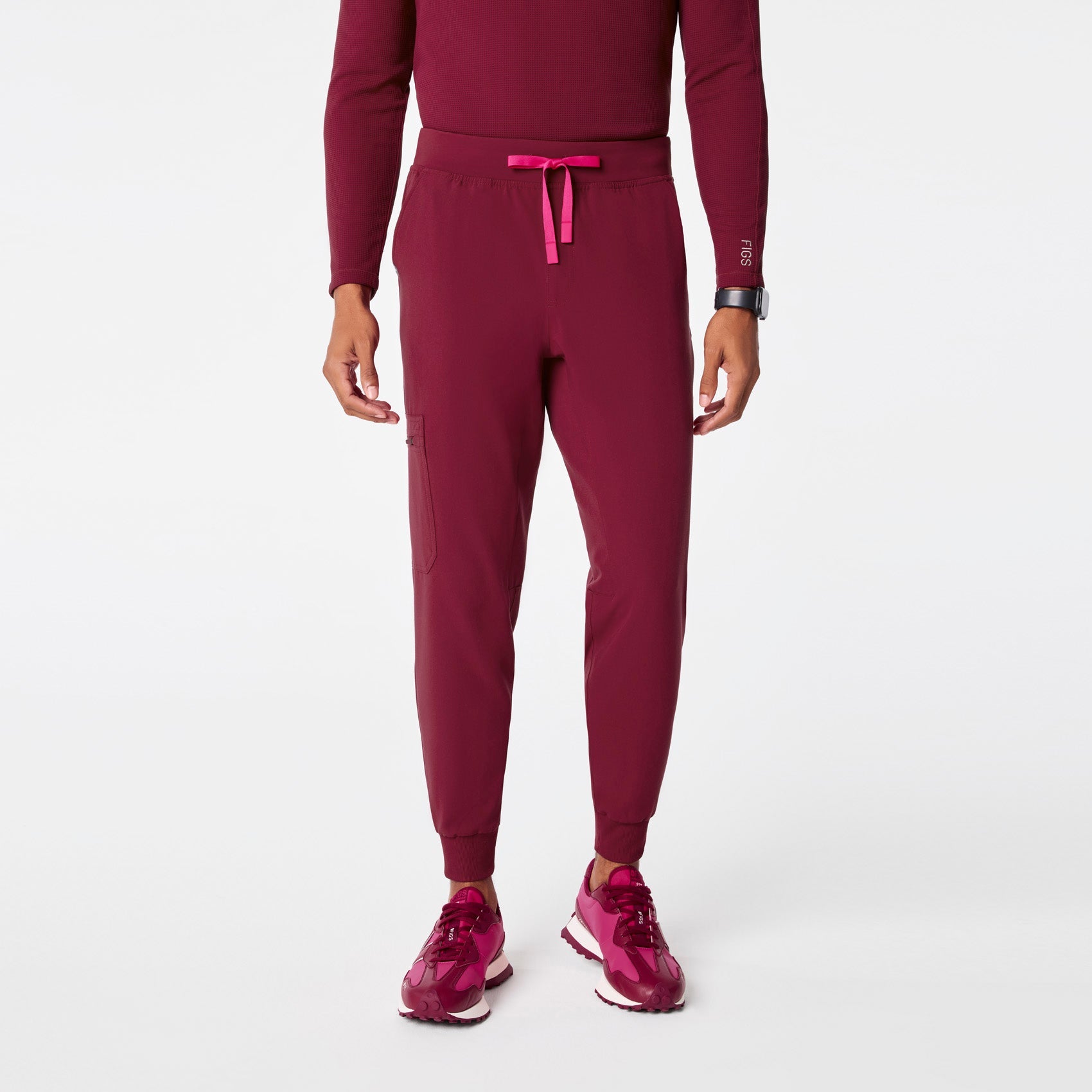 Brey Jogger Scrub Pant - Deep Cranberry
