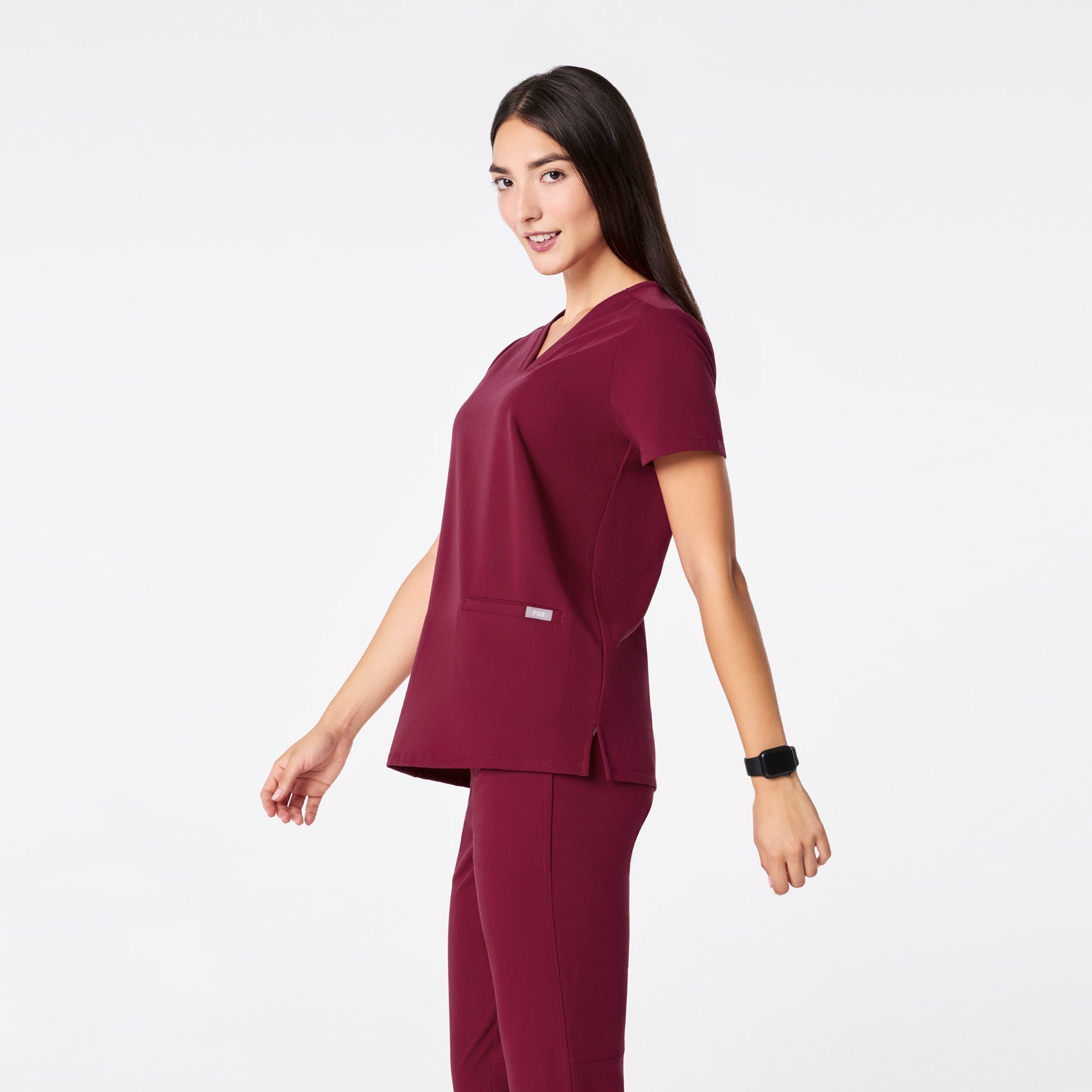 Casma Scrub Top™ - Deep Cranberry