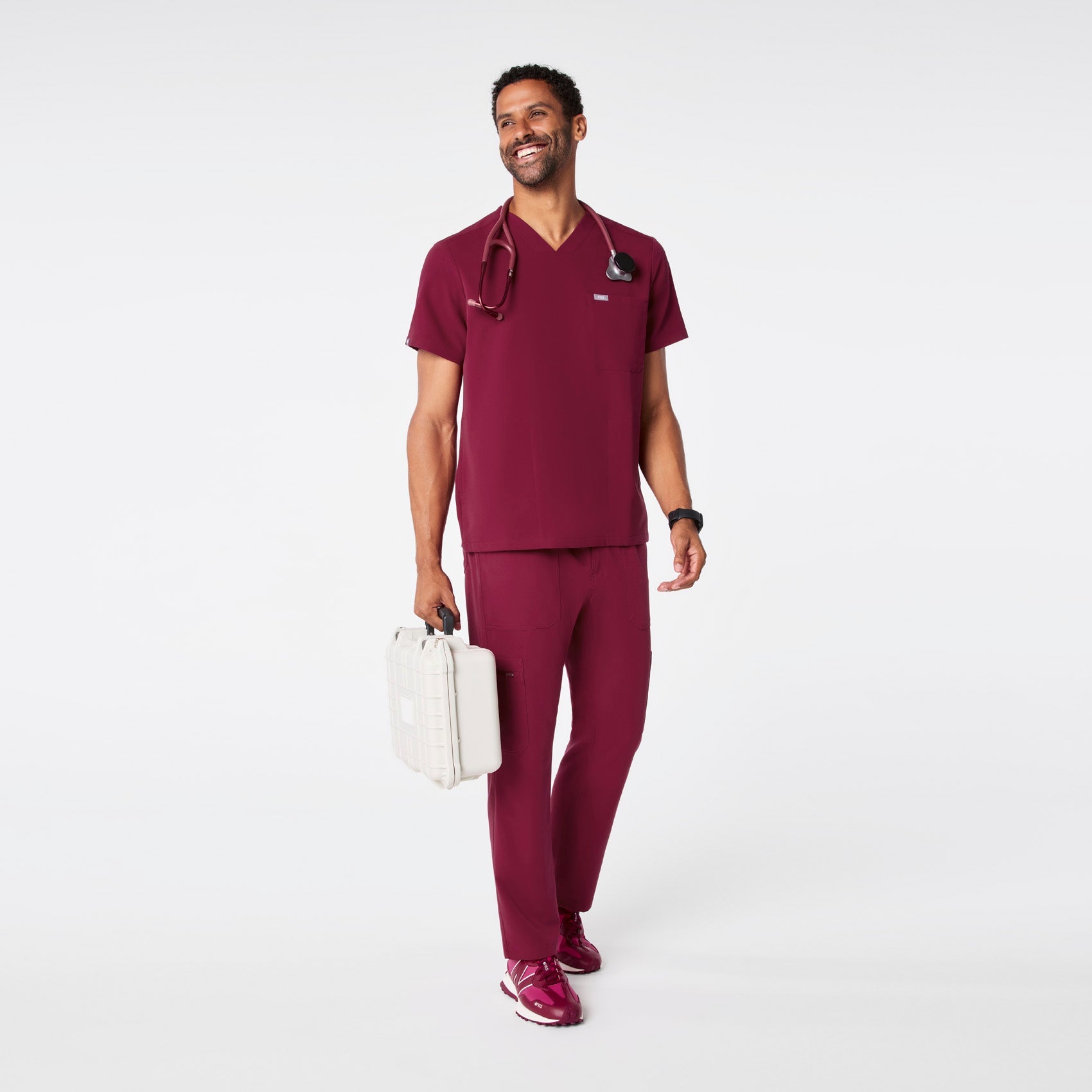 Chisec Scrub Top™ - Deep Cranberry