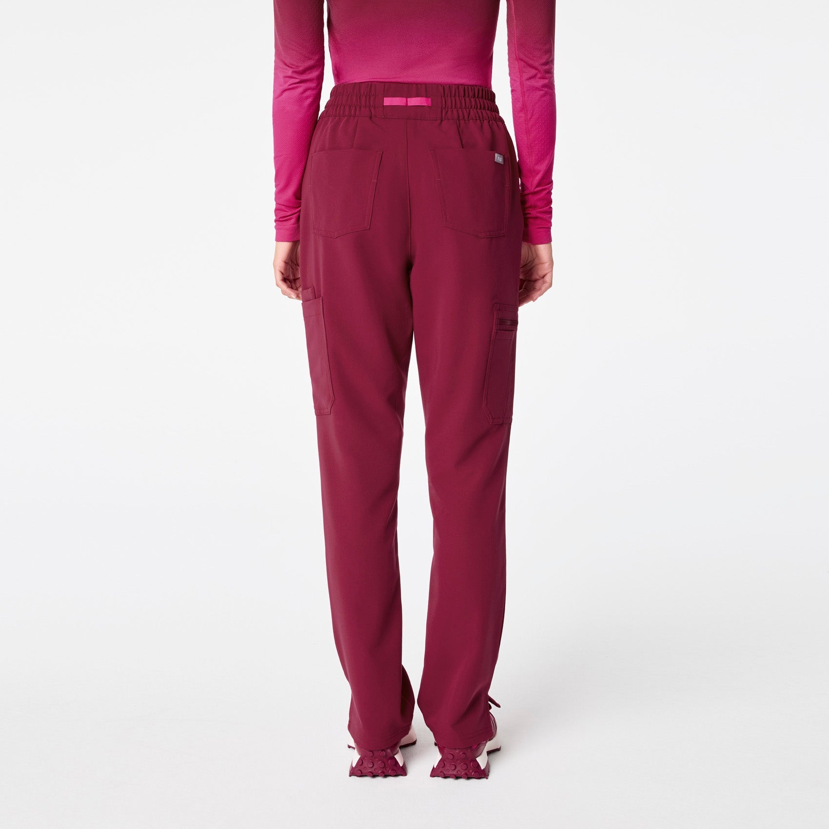 Dowa High-Rise Straight-Leg Scrub Pant - Deep Cranberry