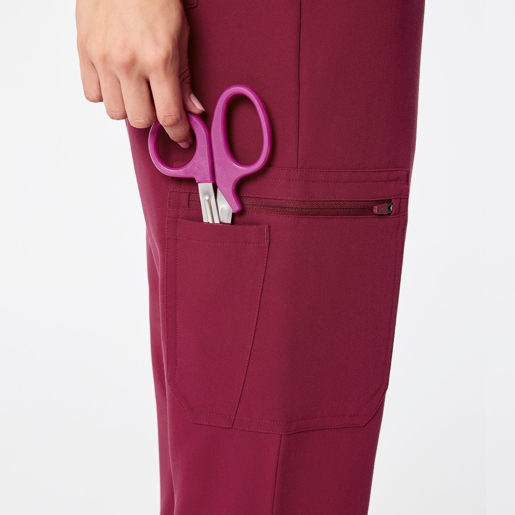 Dowa High-Rise Straight-Leg Scrub Pant - Deep Cranberry