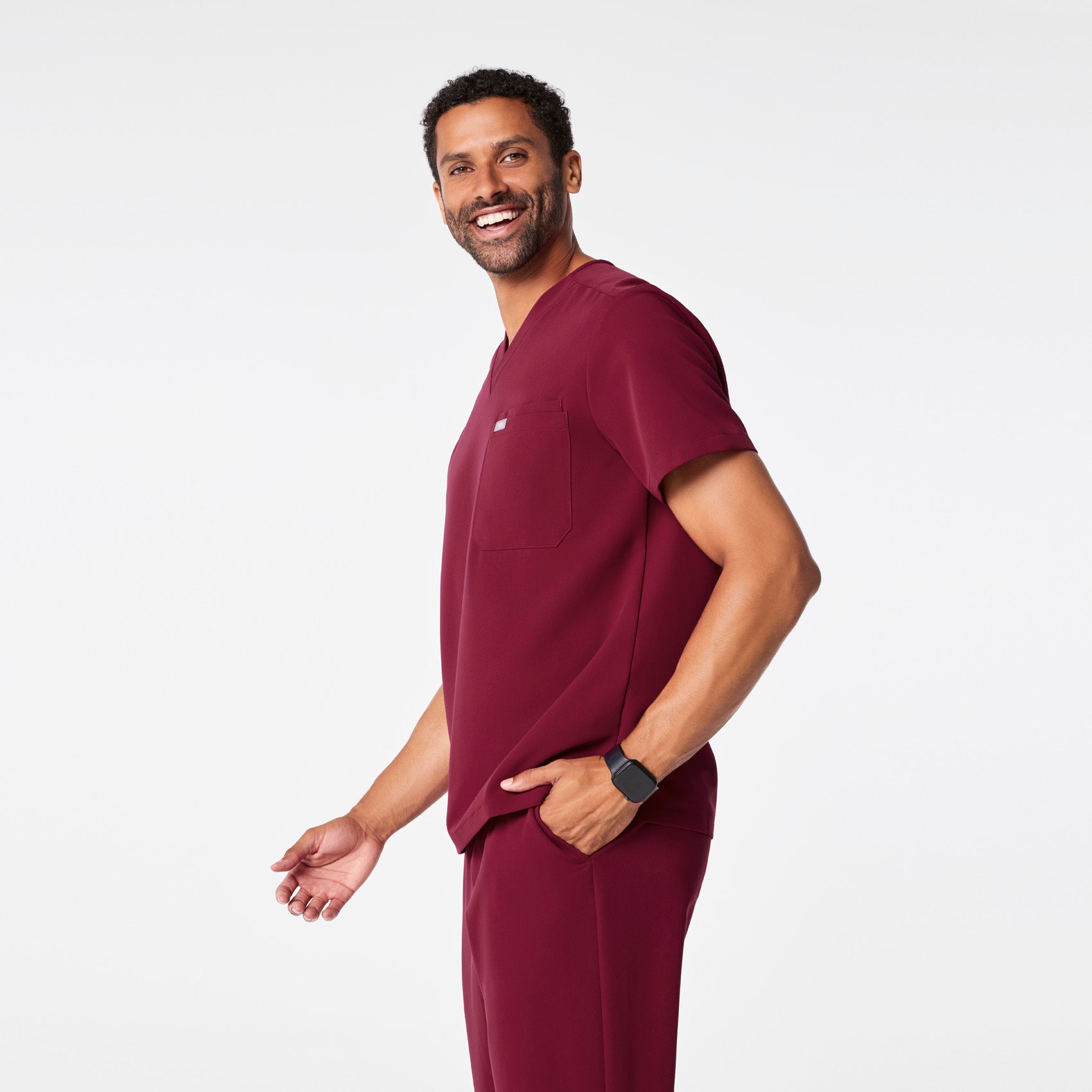 Leon Scrub Top™ - Deep Cranberry