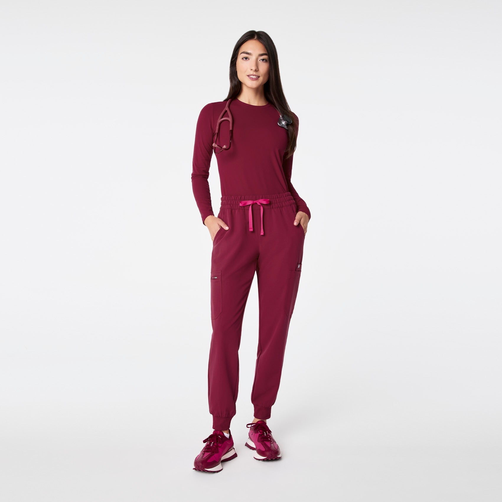 Uman Jogger Scrub Pant - Deep Cranberry