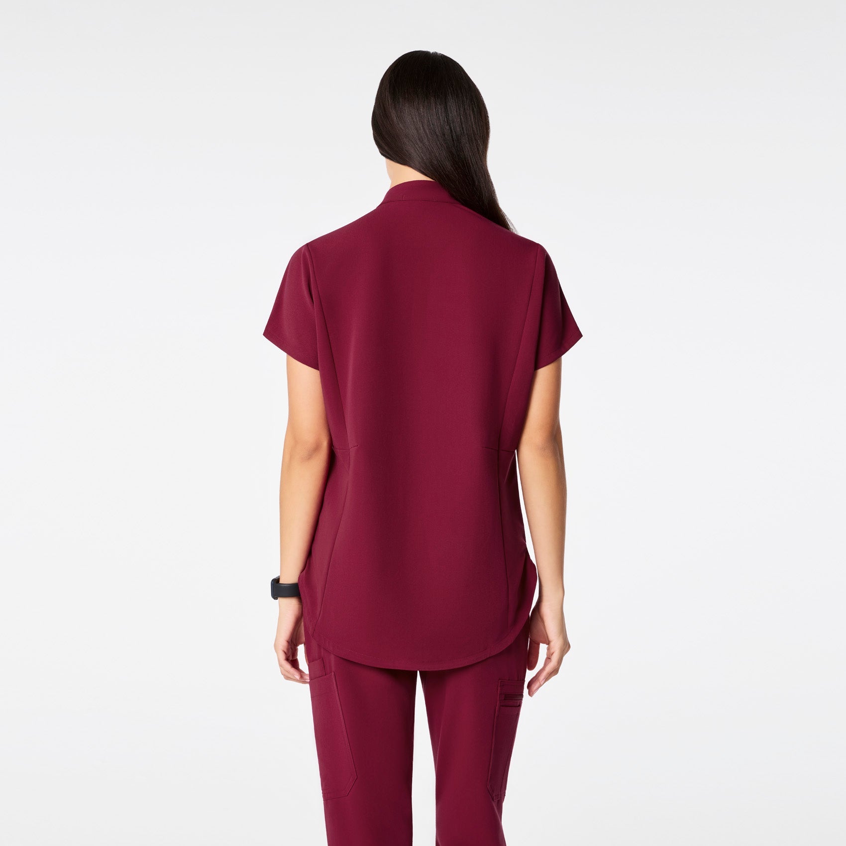 Montex Relaxed Scrub Top - Deep Cranberry