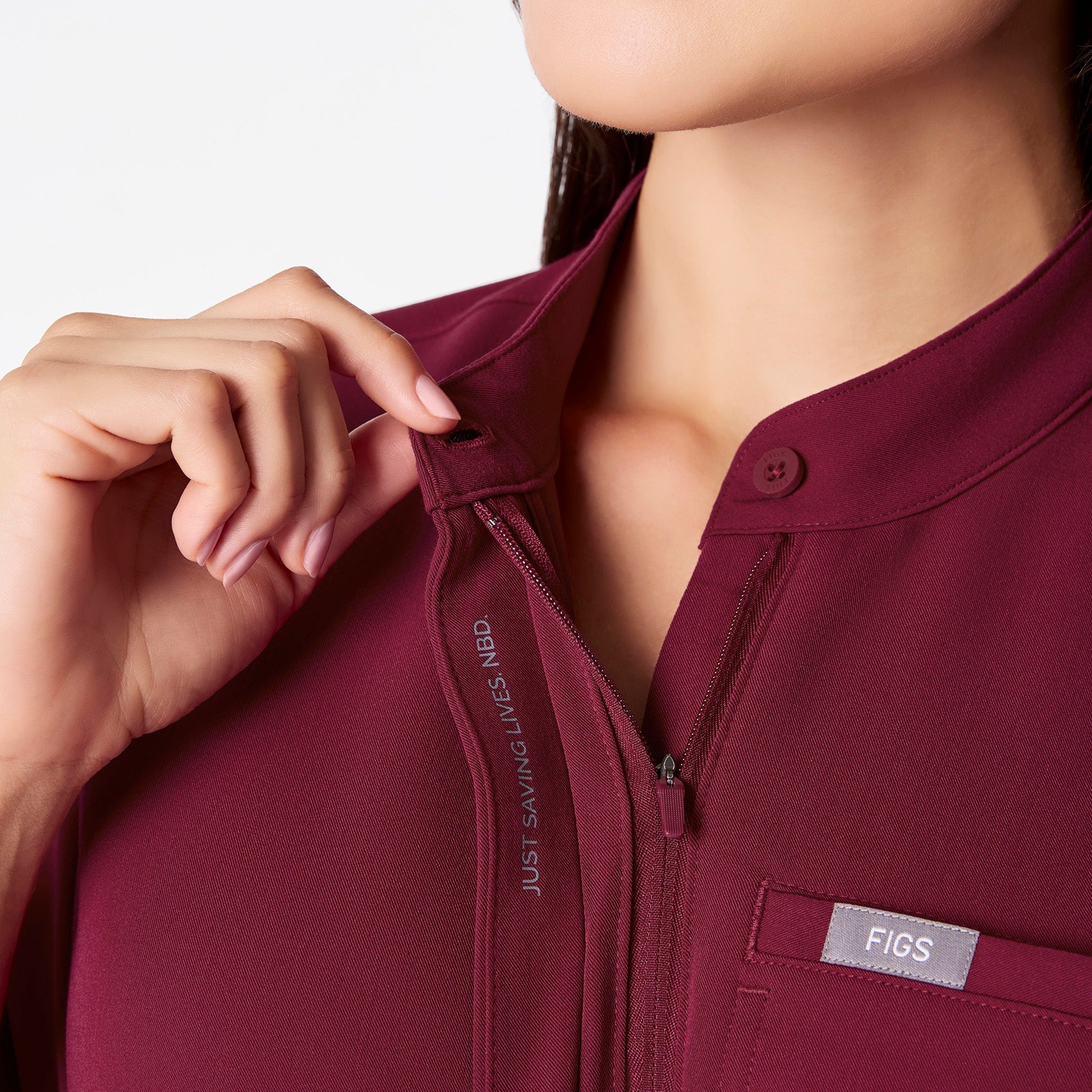 Montex Relaxed Scrub Top - Deep Cranberry
