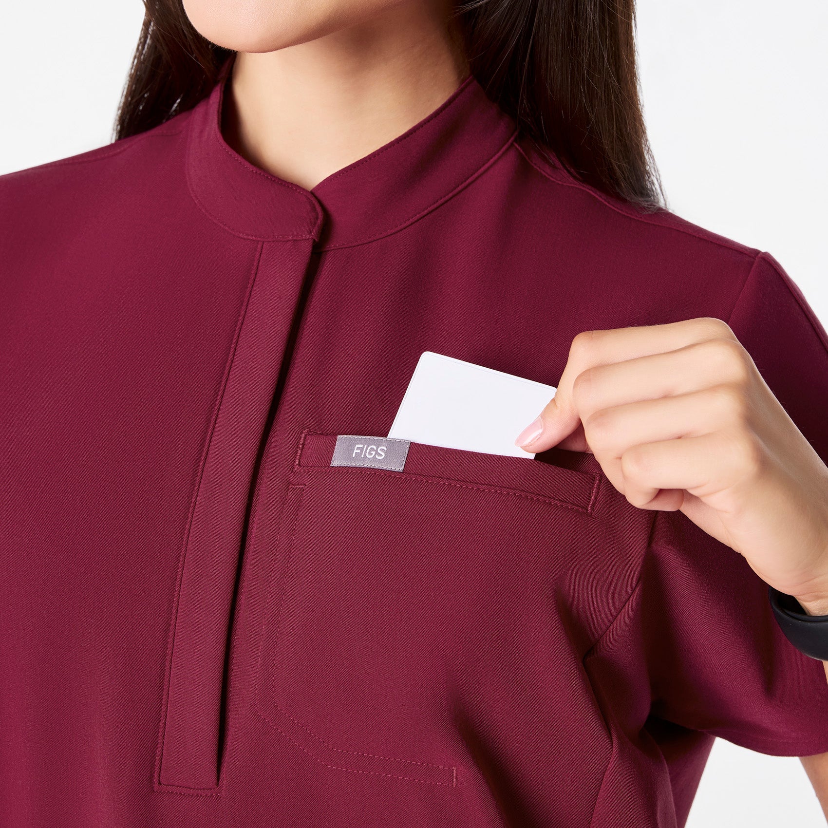 Montex Relaxed Scrub Top - Deep Cranberry