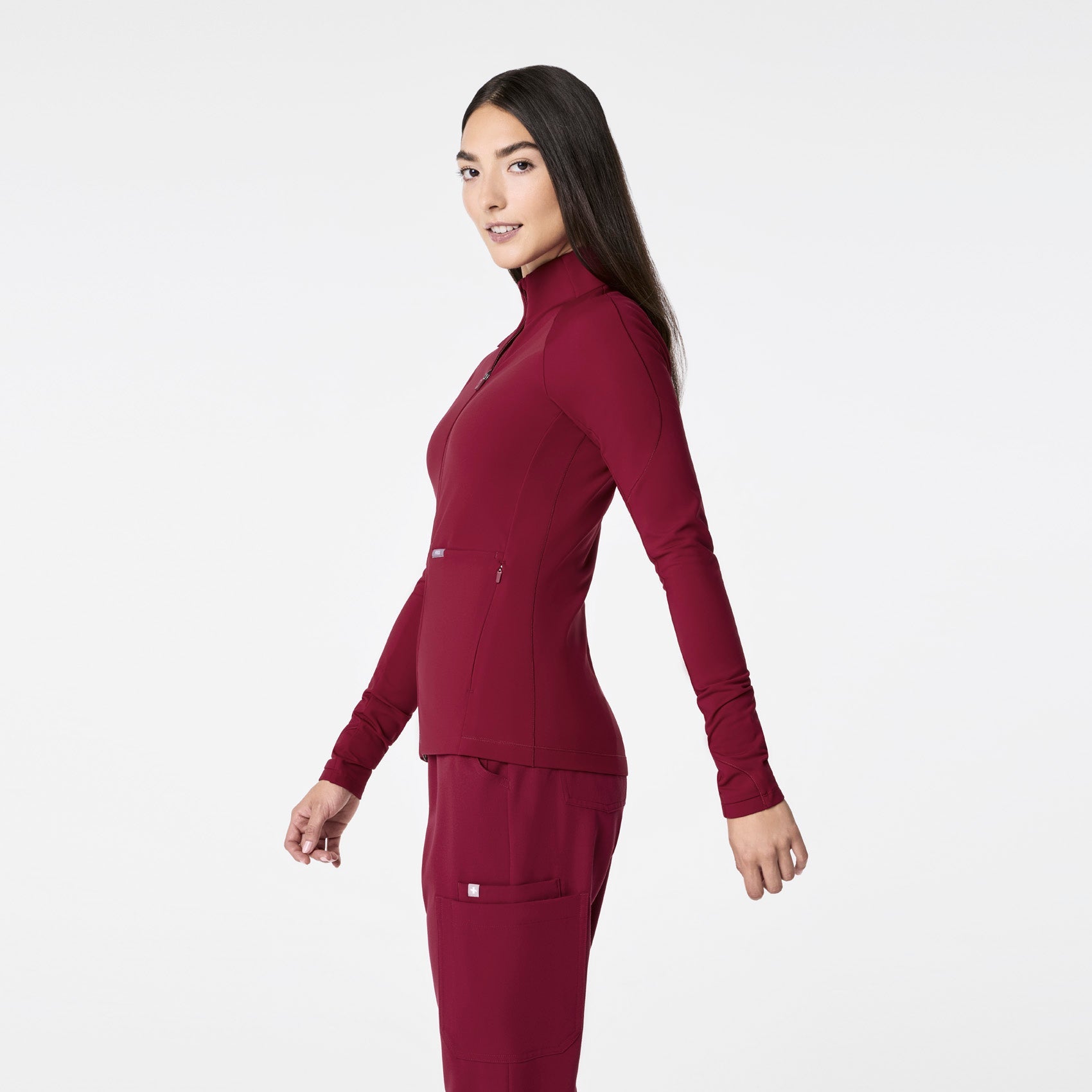 ContourKnit Scrub Jacket™ - Deep Cranberry