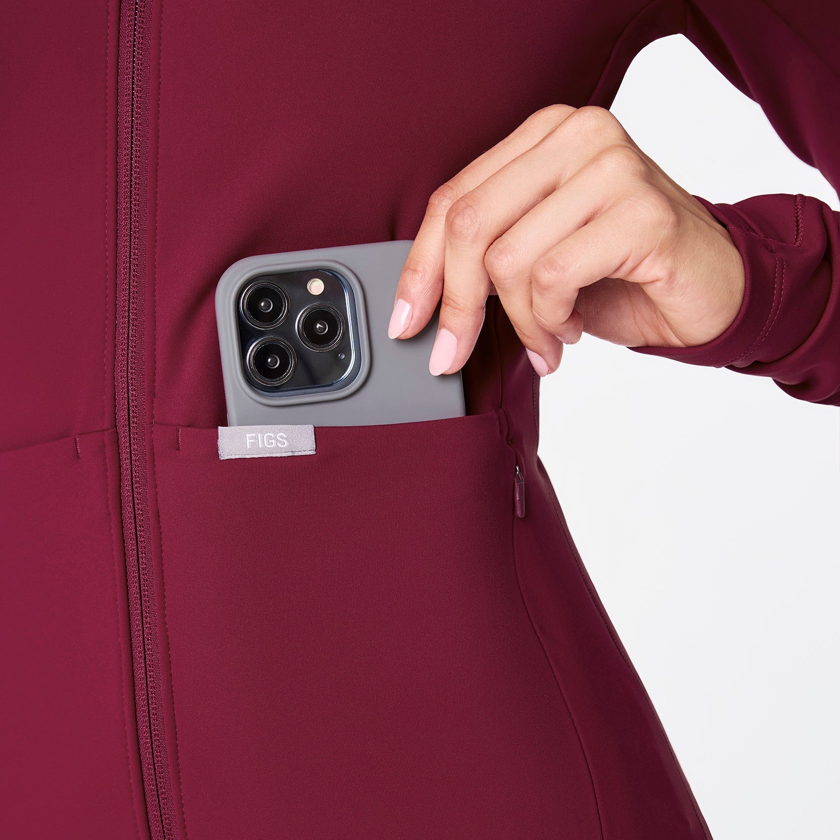 ContourKnit Scrub Jacket™ - Deep Cranberry