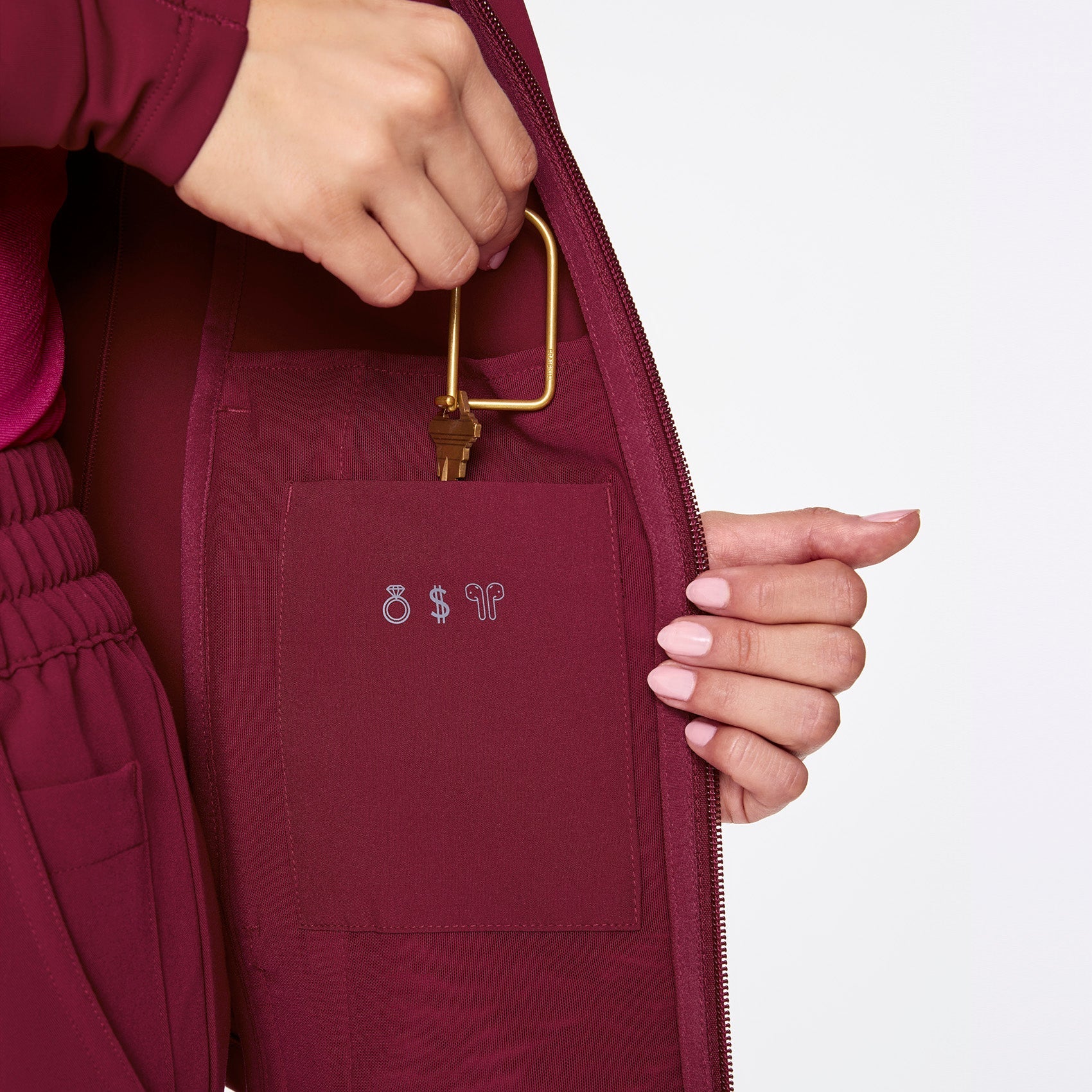 ContourKnit Scrub Jacket™ - Deep Cranberry