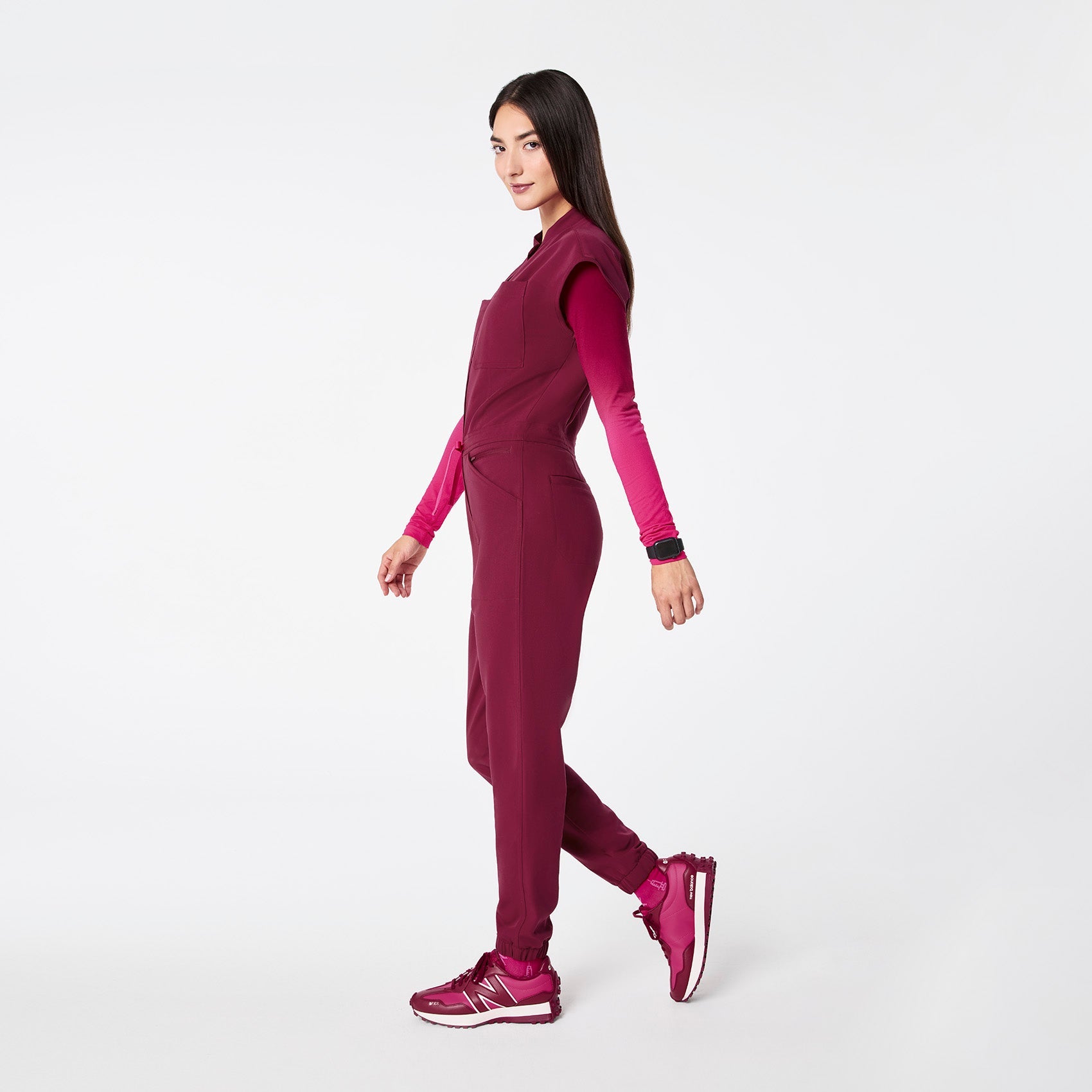 Rafaela Jogger ScrubJumpsuit™ - Deep Cranberry
