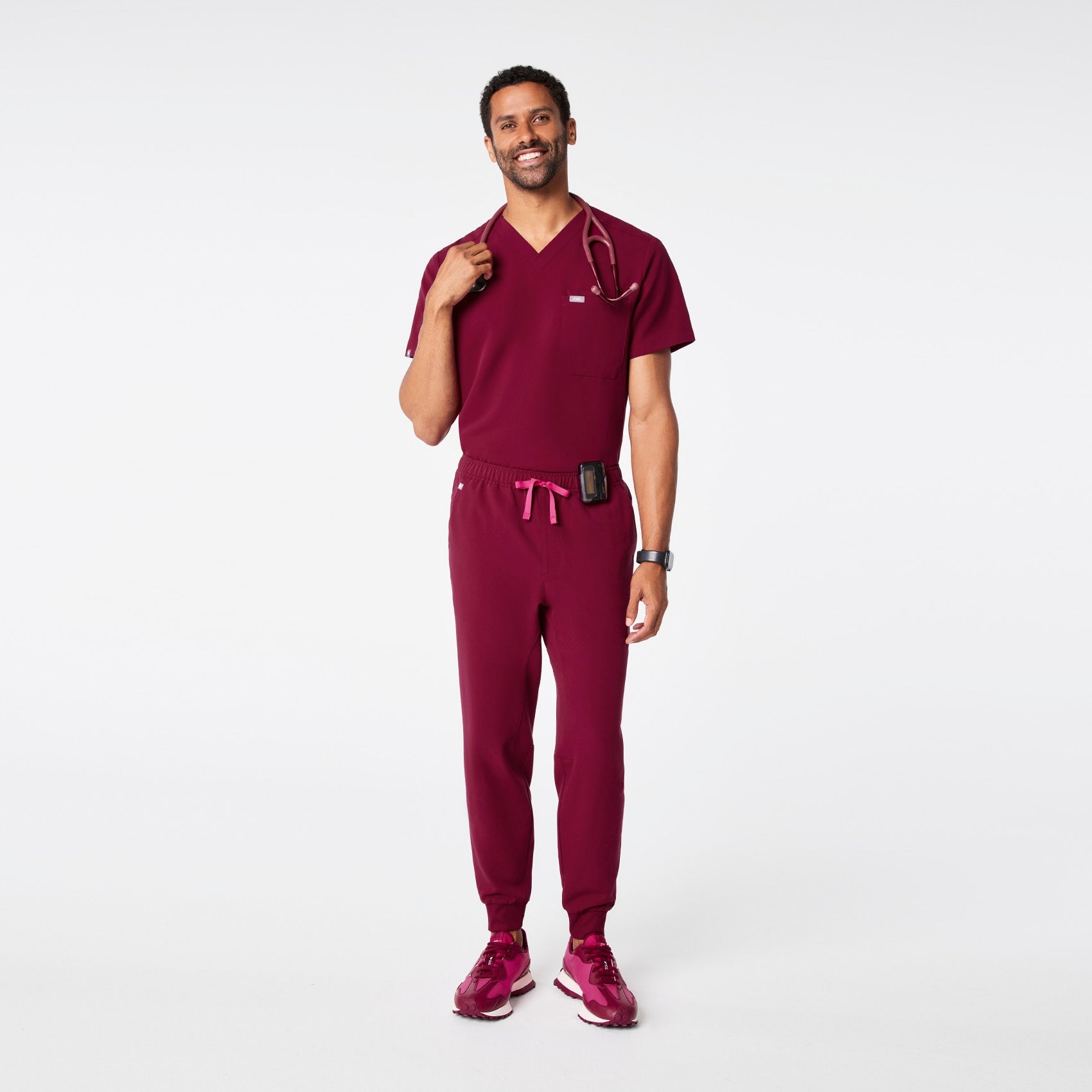 Leon Scrub Top™ - Deep Cranberry