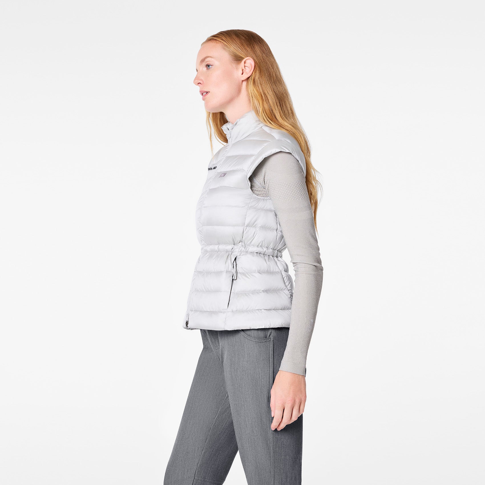 Metallic Puffer Vest - Silver Frost