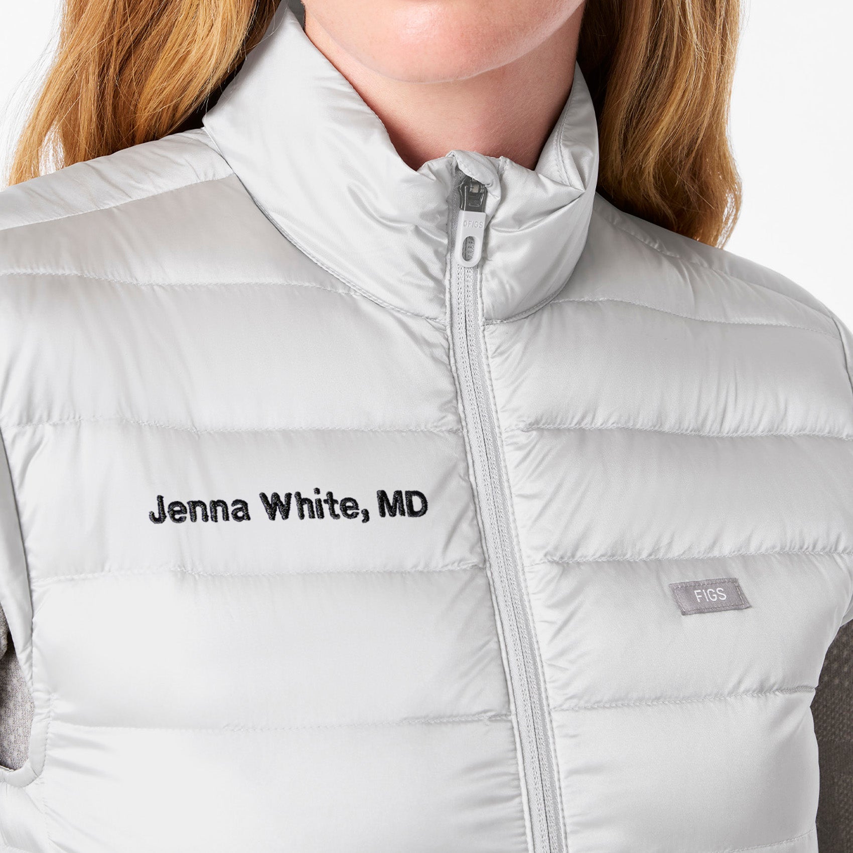 Metallic Puffer Vest - Silver Frost
