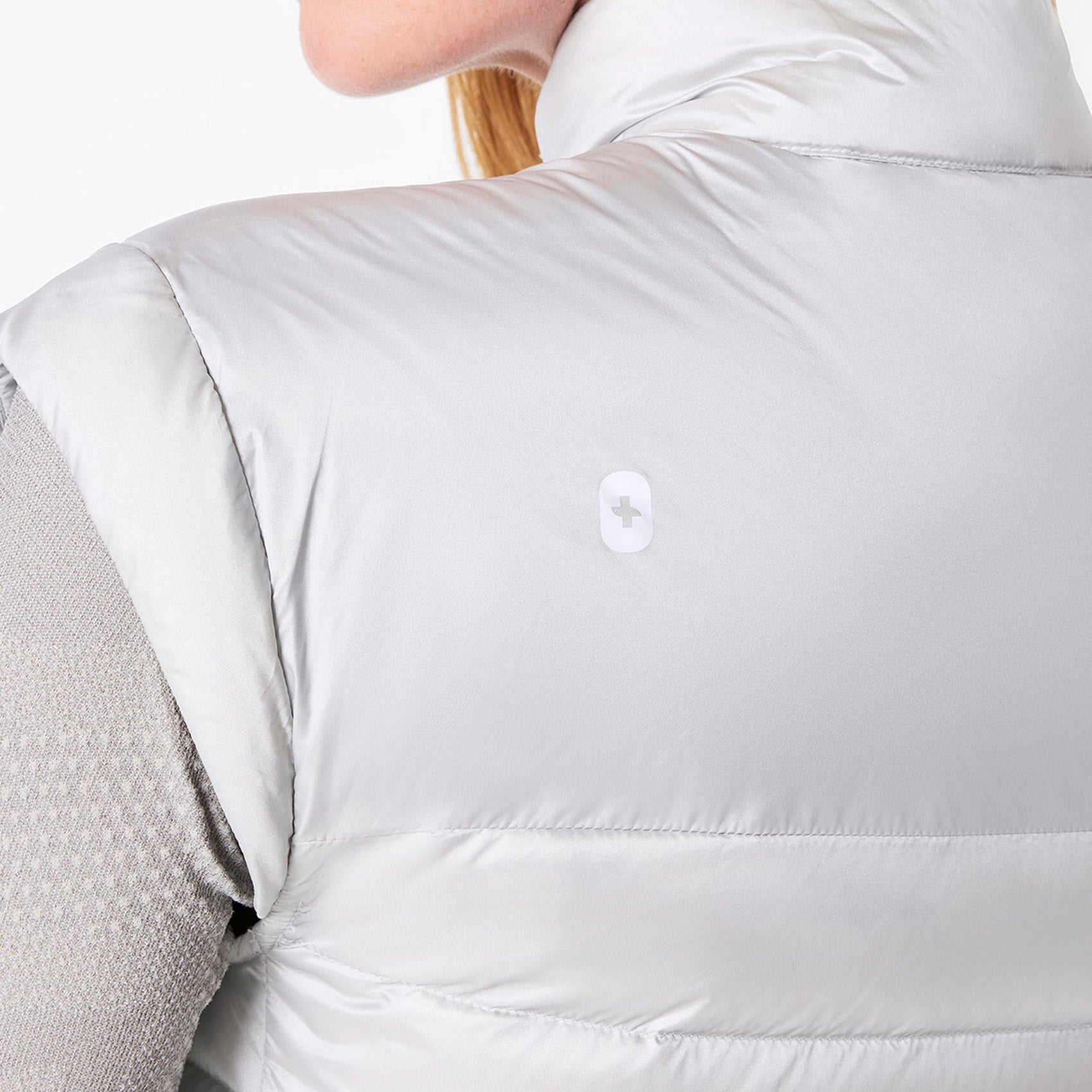 Metallic Puffer Vest - Silver Frost