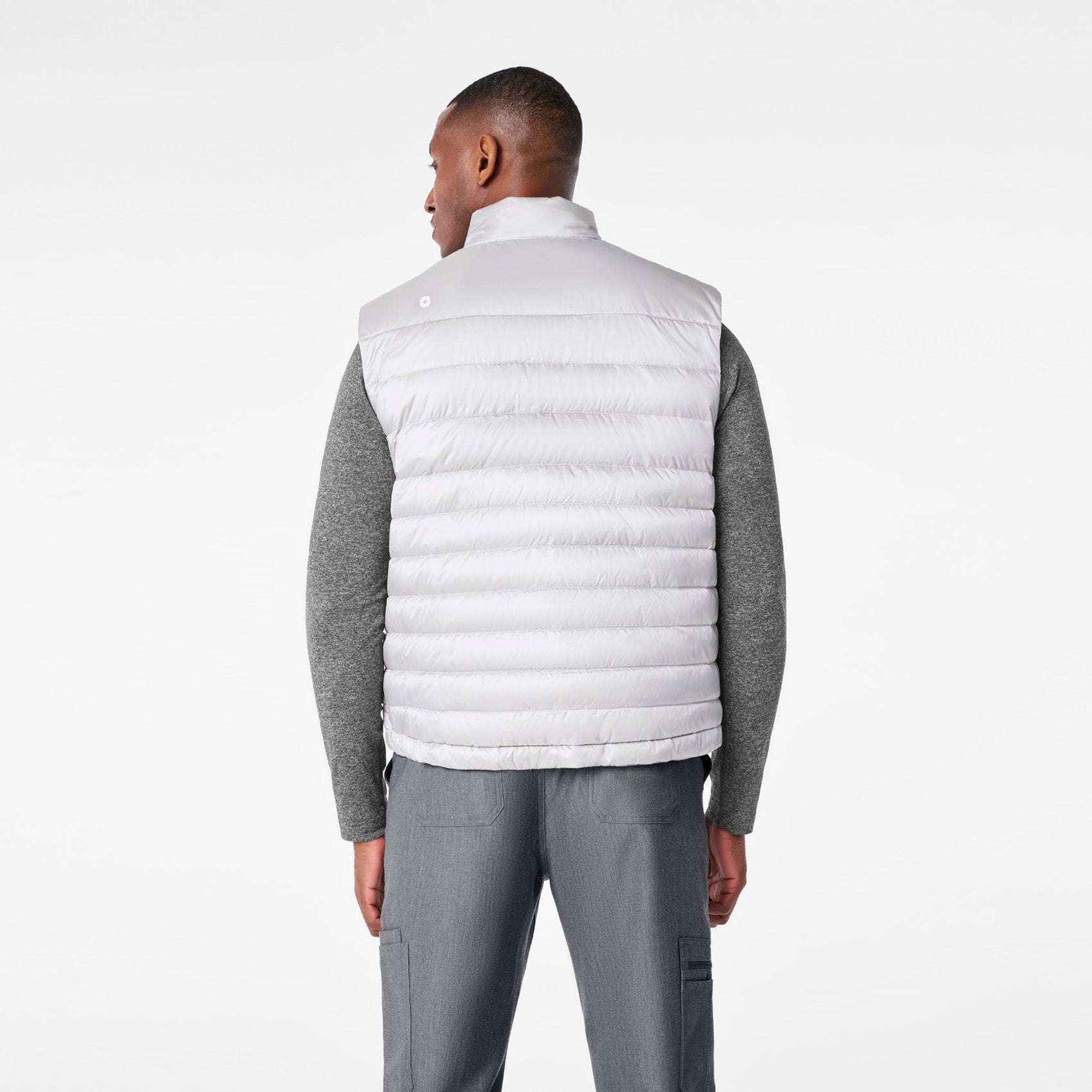 Metallic Puffer Vest - Silver Frost