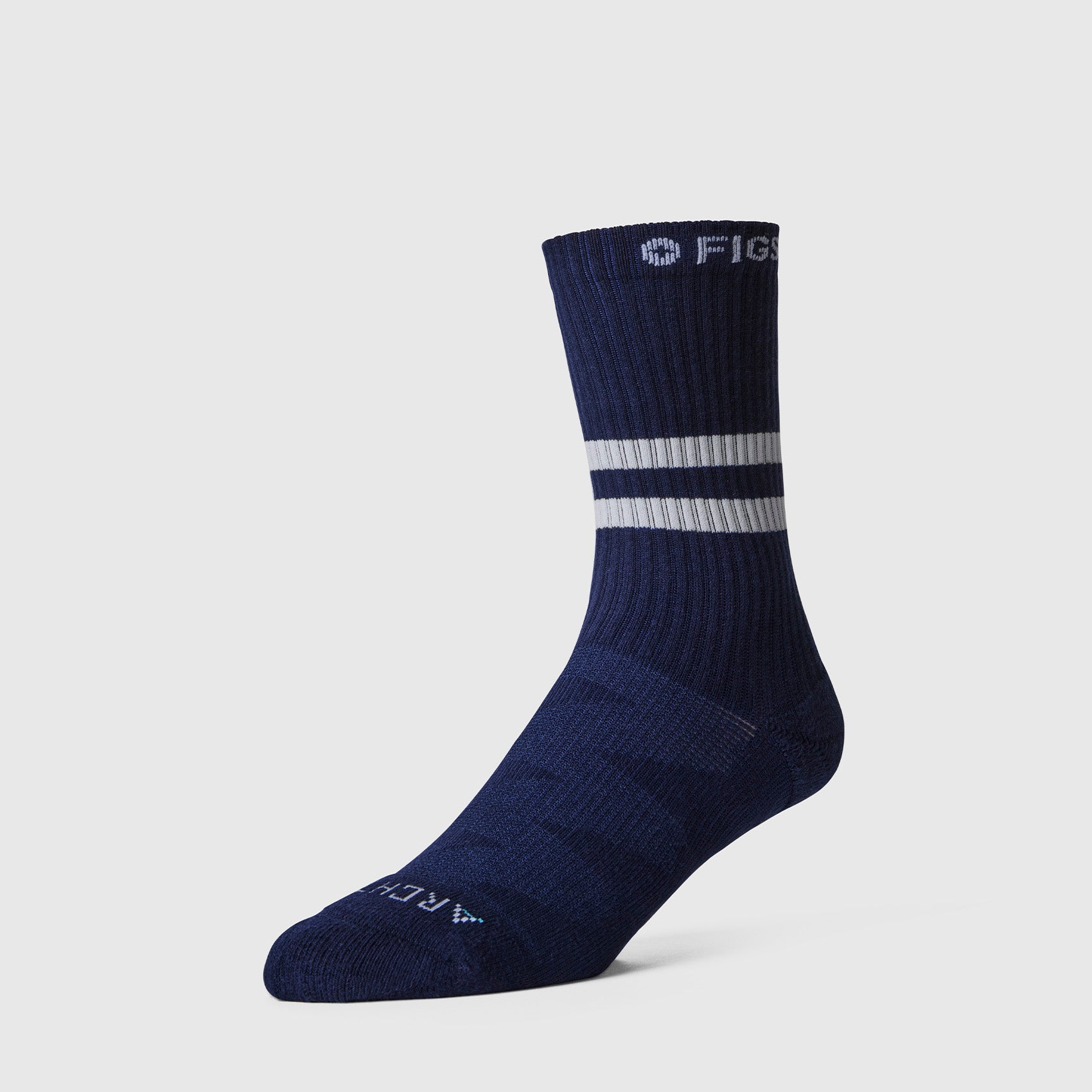 FIGS | ArchTek® Crew Compression Socks 15-20 mmHg - Stripe/Navy