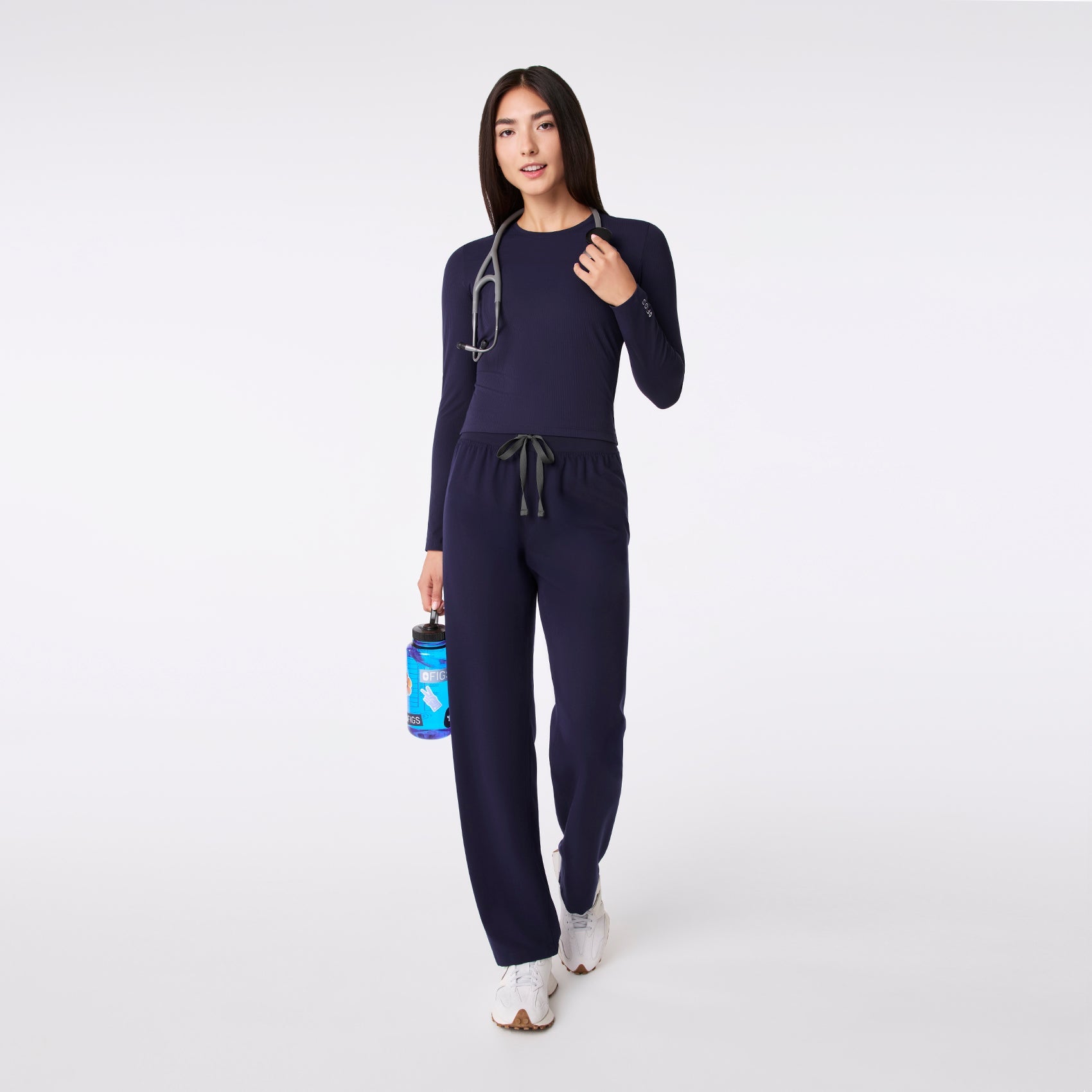 Palmer Ribbed Cropped Underscrub - Navy