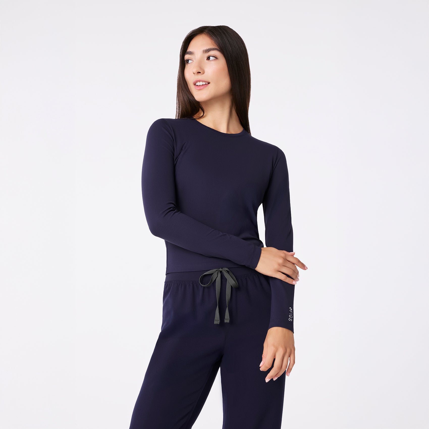 Palmer Ribbed Cropped Underscrub - Navy