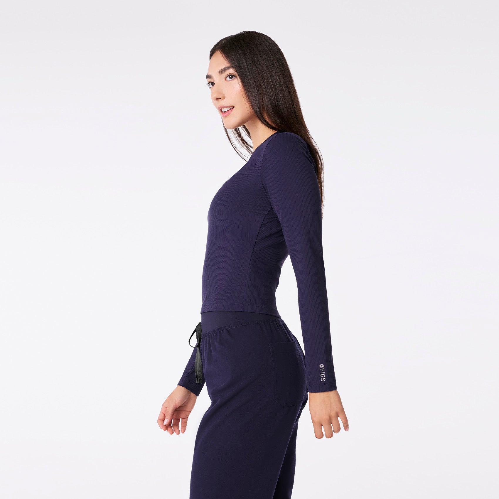 Palmer Ribbed Cropped Underscrub - Navy