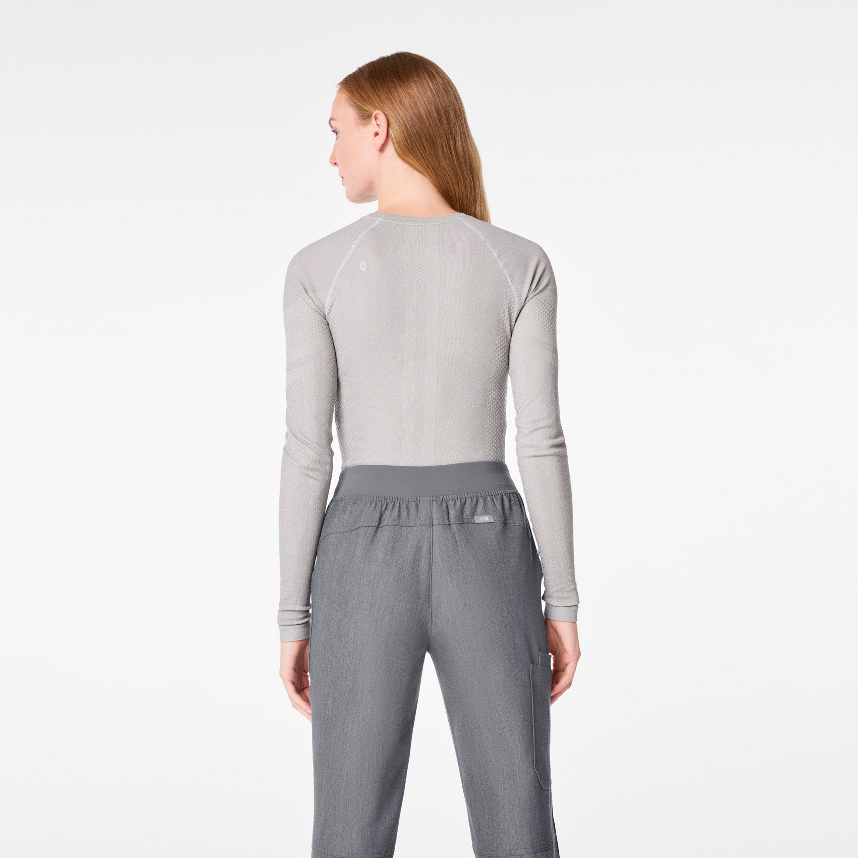 Salta Shimmer Long-Sleeve Underscrub - Silver Frost