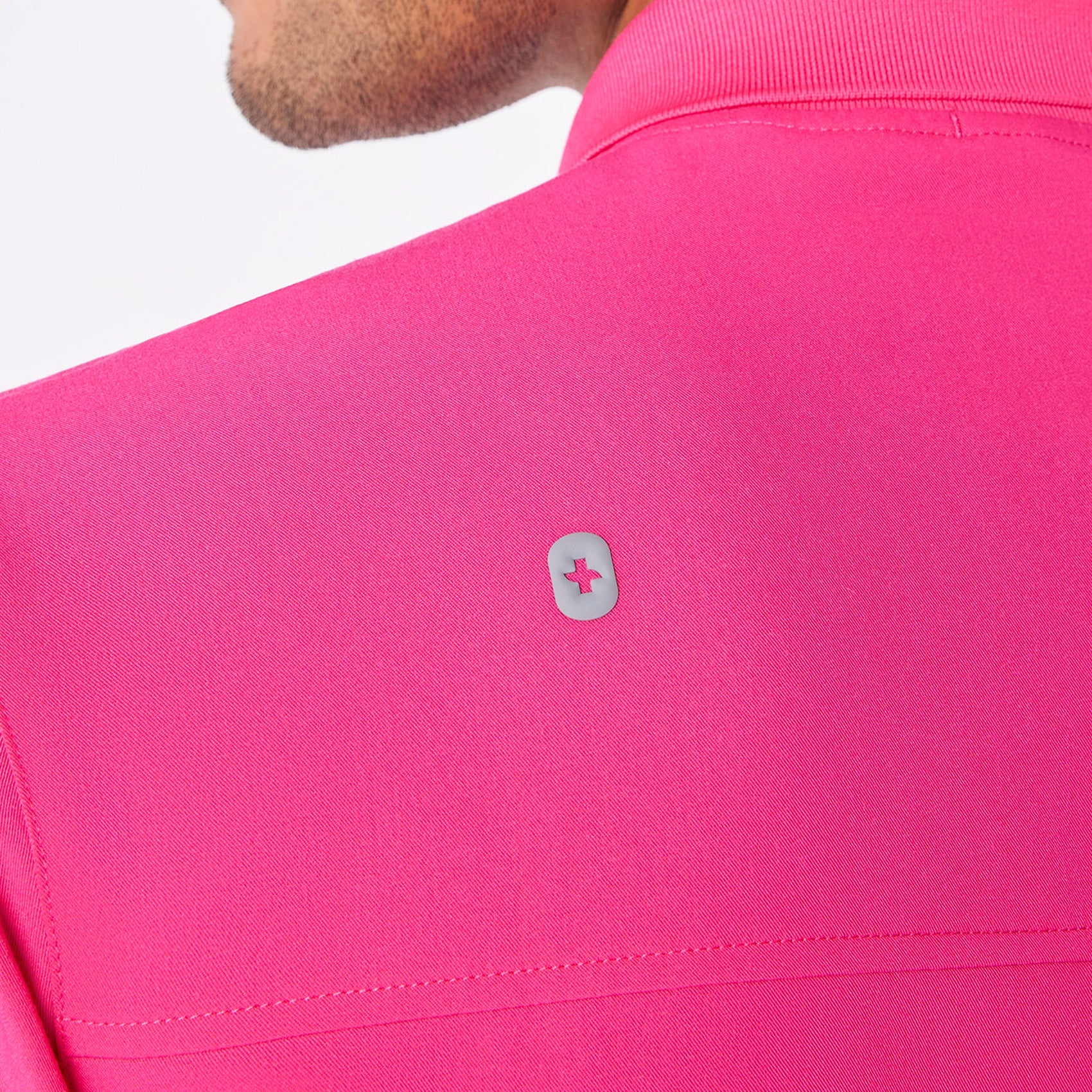 Jasper Polo Scrub Top - Shocking Pink
