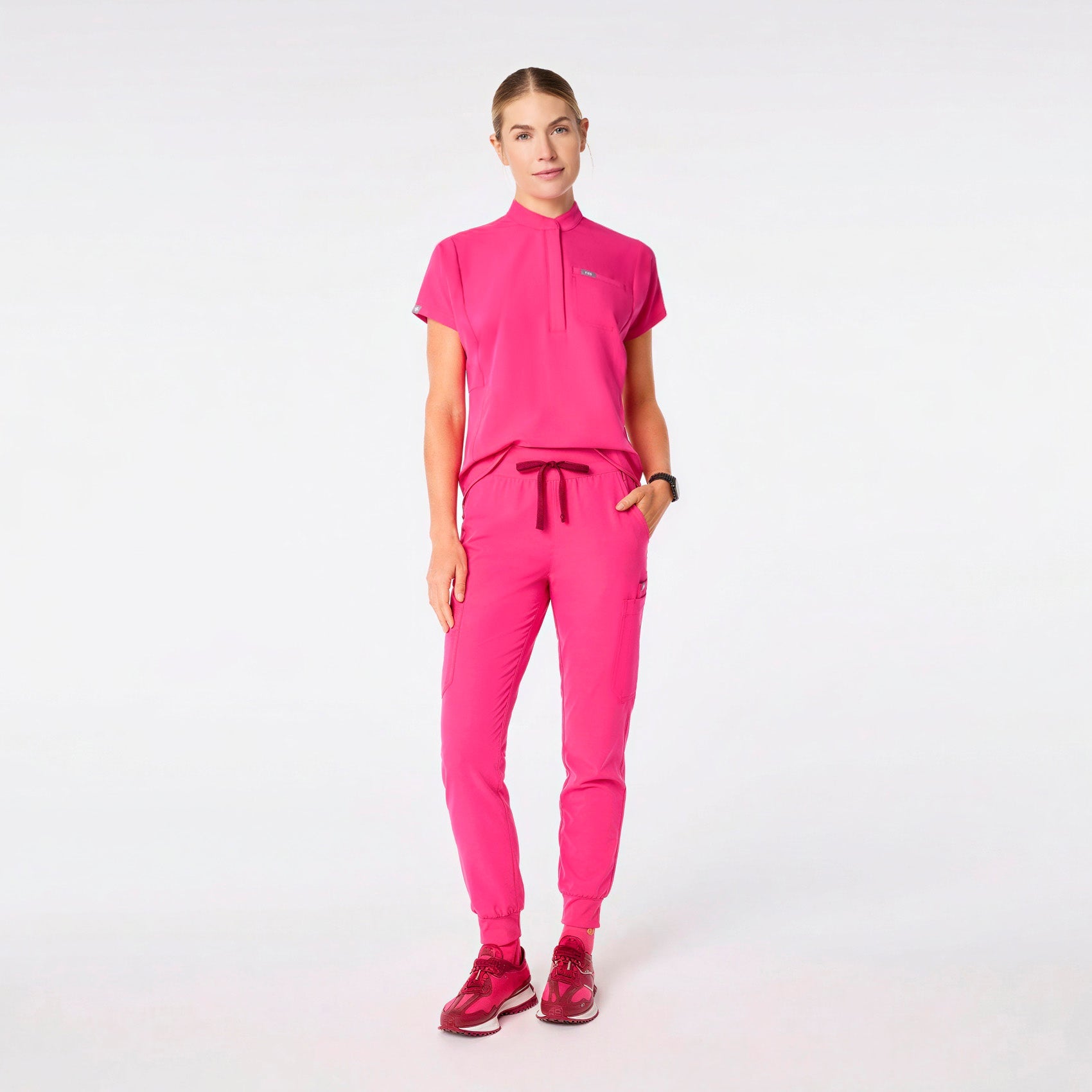 Montex Relaxed Scrub Top - Shocking Pink