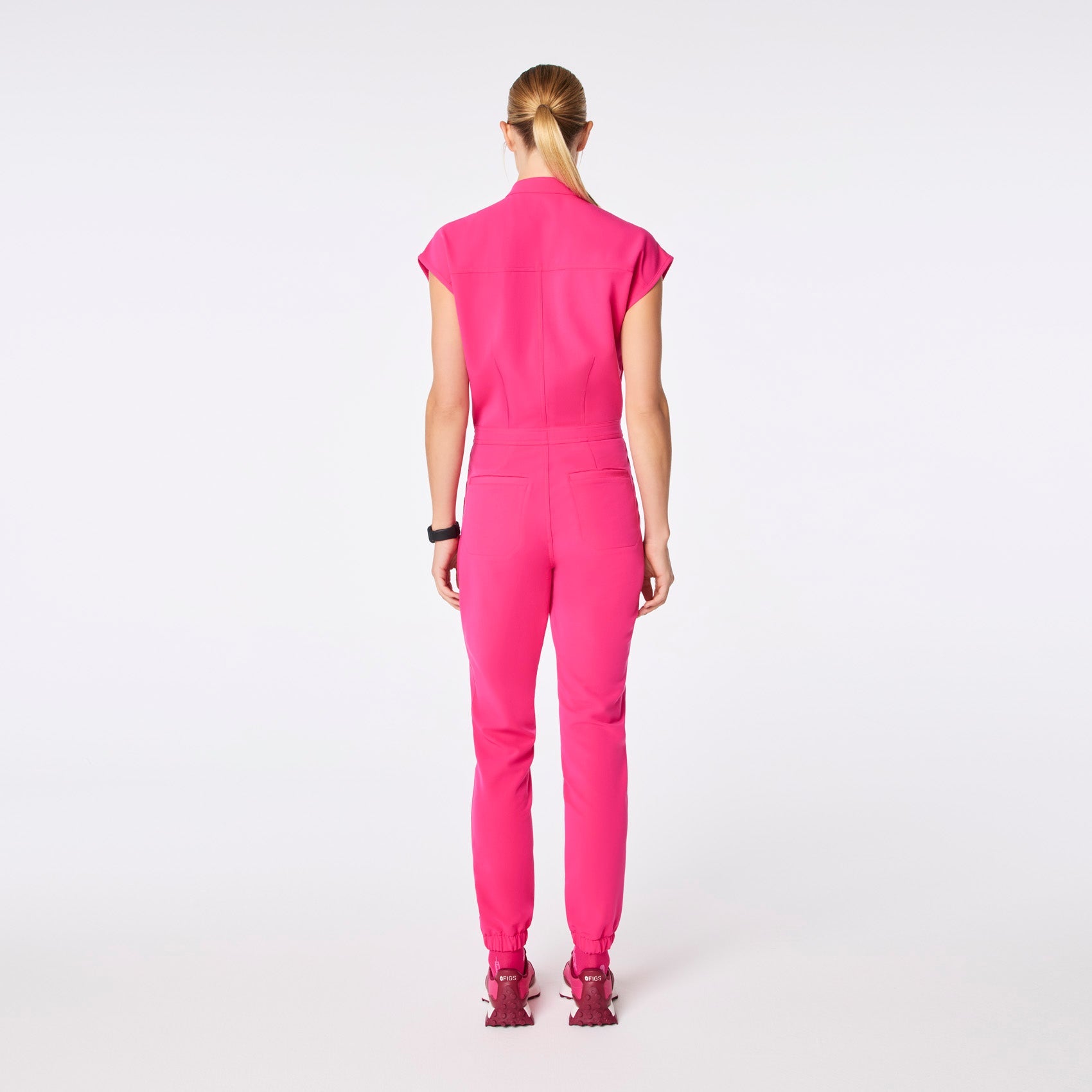 Rafaela Jogger ScrubJumpsuit™ - Shocking Pink
