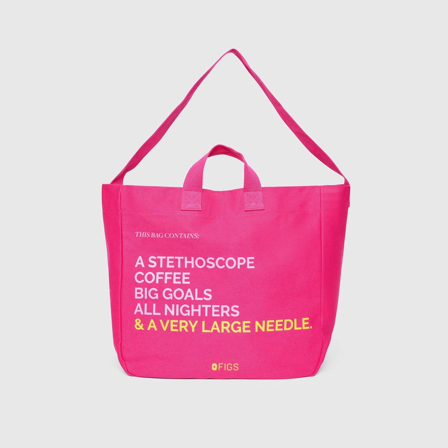 A Very Large Needle Canvas Tote - Shocking Pink