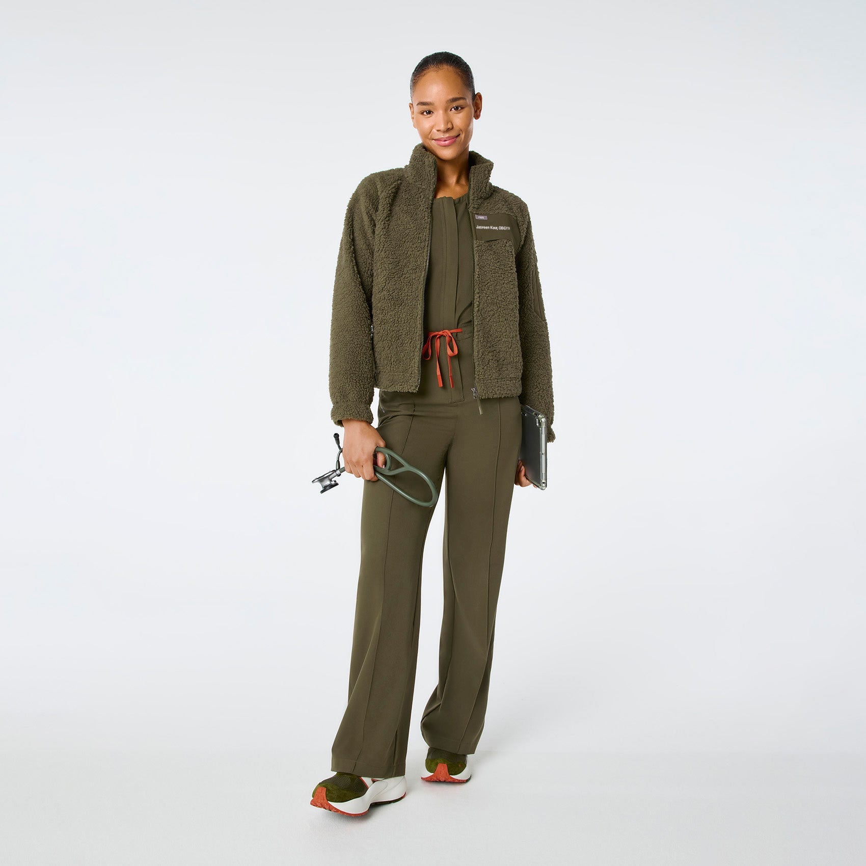 High-Pile Fleece Bomber Jacket - Spruce
