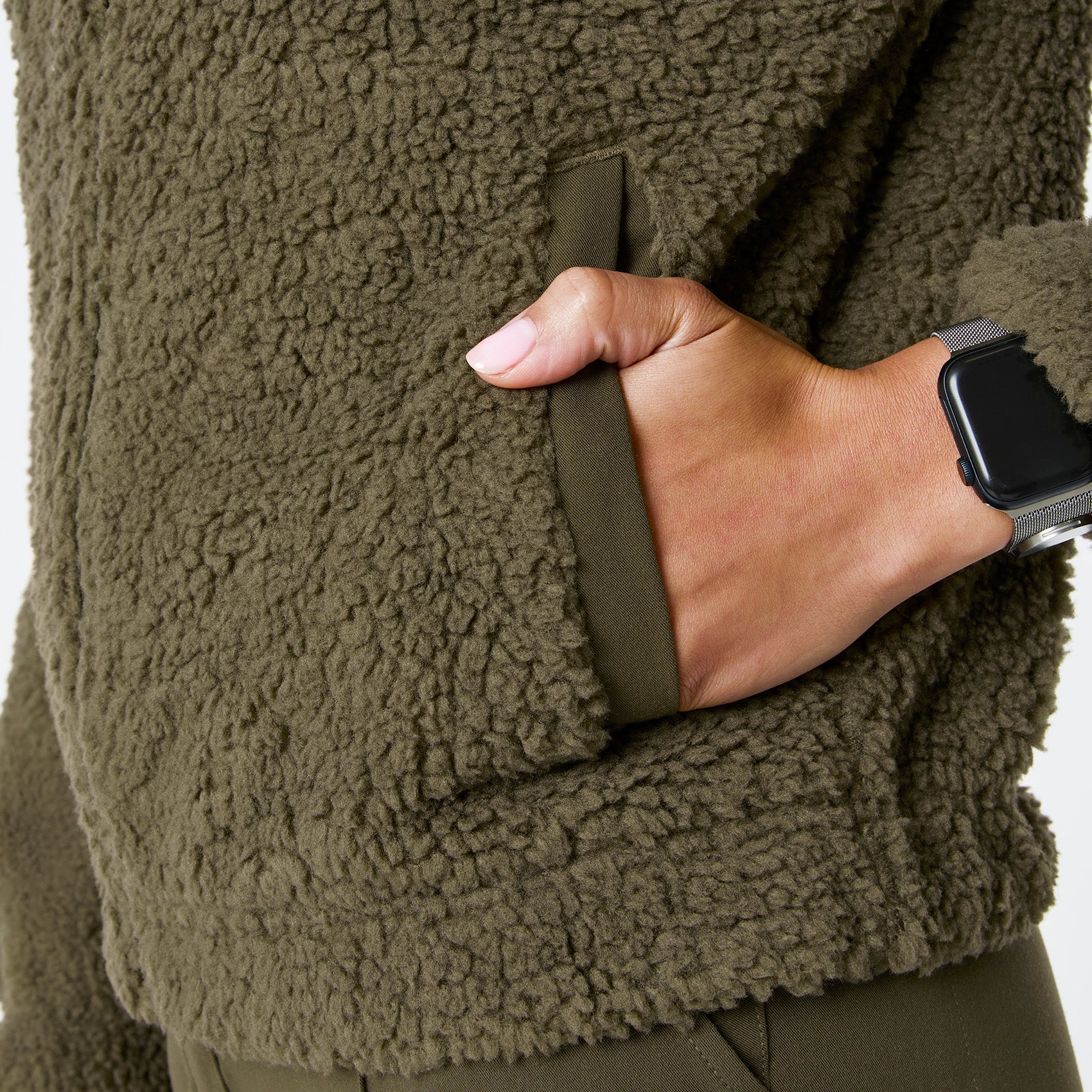 High-Pile Fleece Bomber Jacket - Spruce