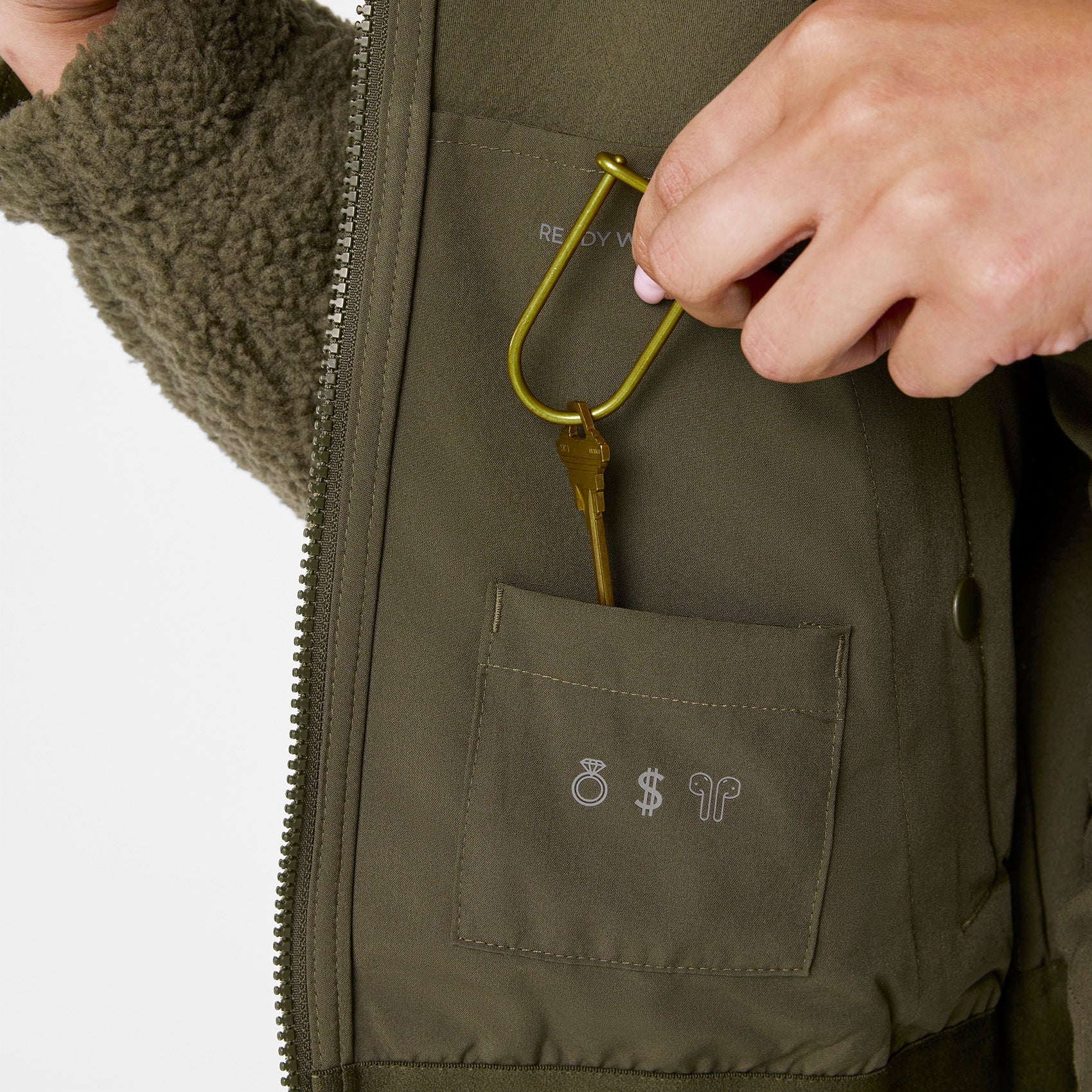 High-Pile Fleece Bomber Jacket - Spruce