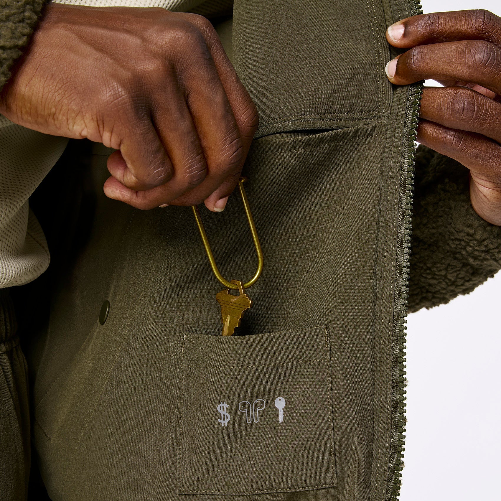High-Pile Fleece Bomber Jacket - Spruce