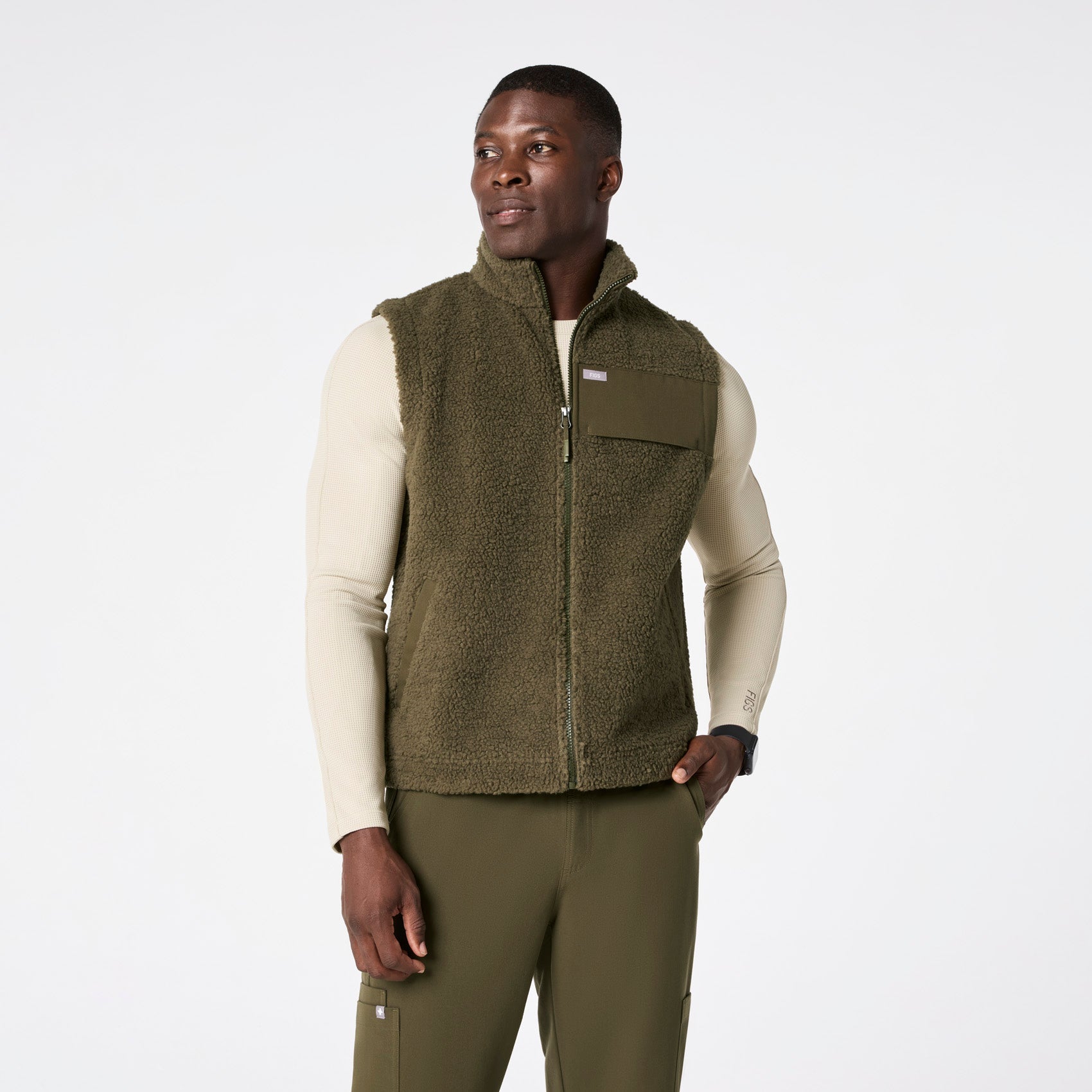High-Pile Fleece Vest - Spruce
