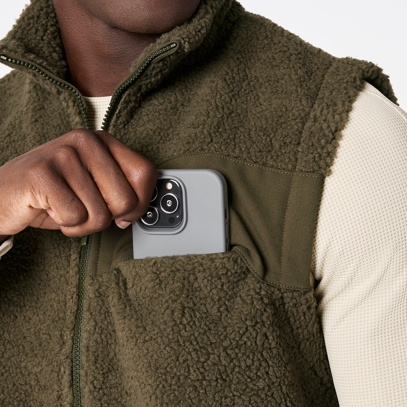 High-Pile Fleece Vest - Spruce