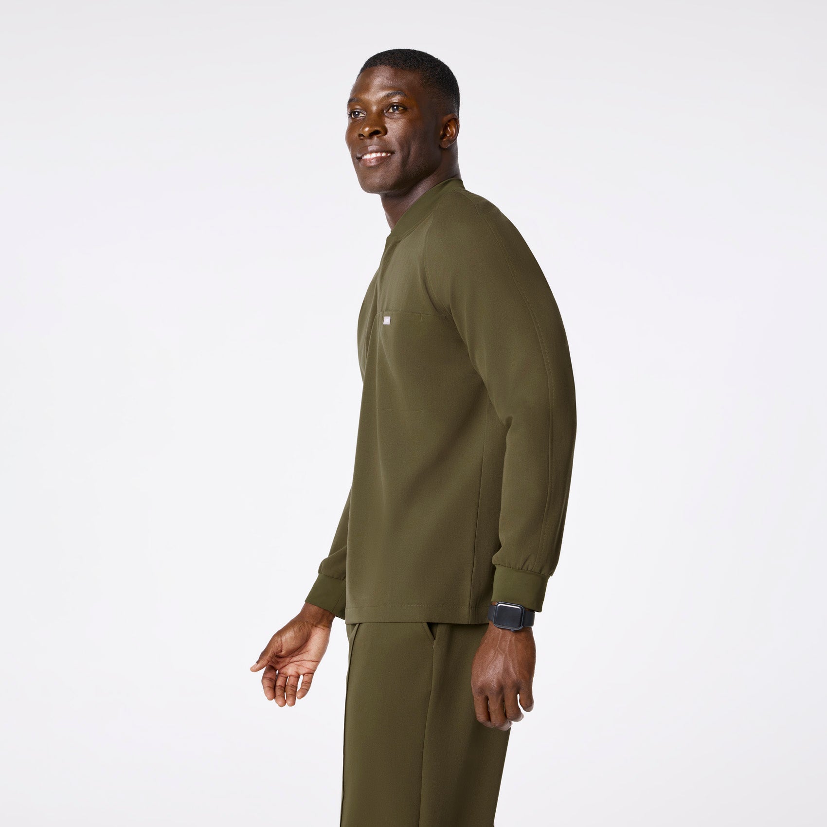 Stratton Henley Long-Sleeve Scrub Top - Spruce