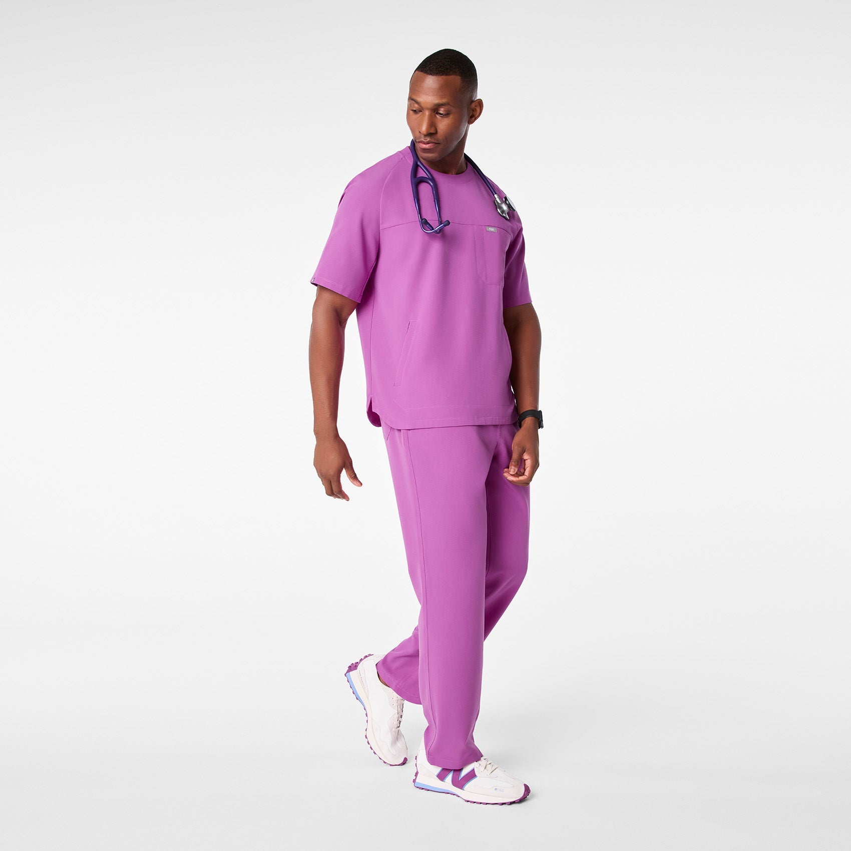 Colmar Crewneck Scrub Top - Ultraberry