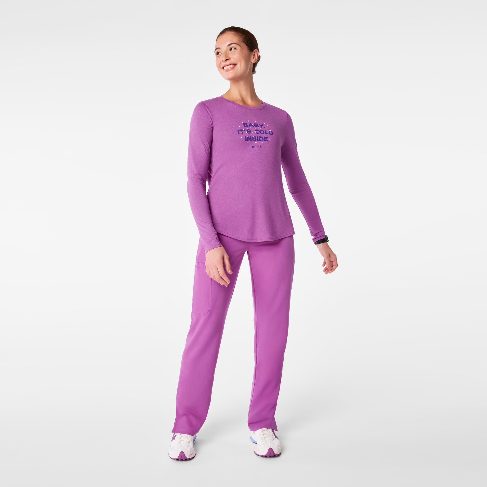 Baby It's Cold Inside Long-Sleeve Underscrub - Ultraberry