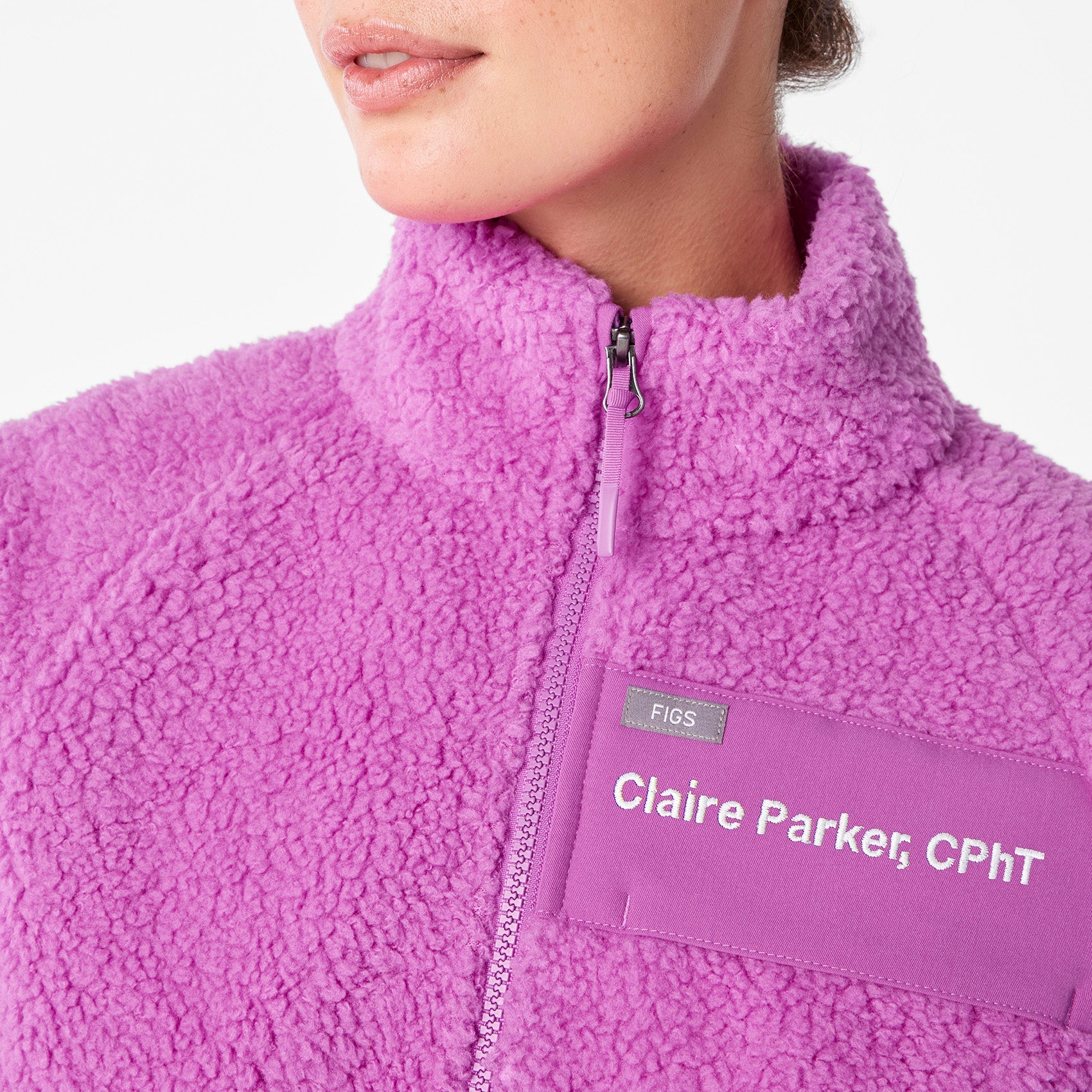 High-Pile Fleece Bomber Jacket - Ultraberry
