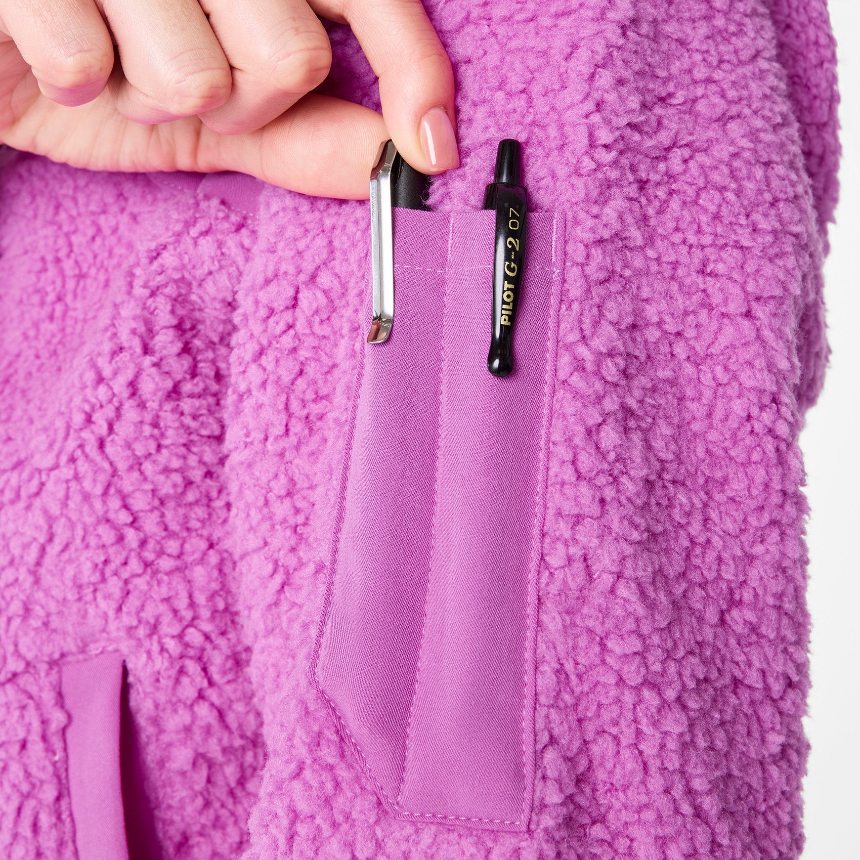High-Pile Fleece Bomber Jacket - Ultraberry