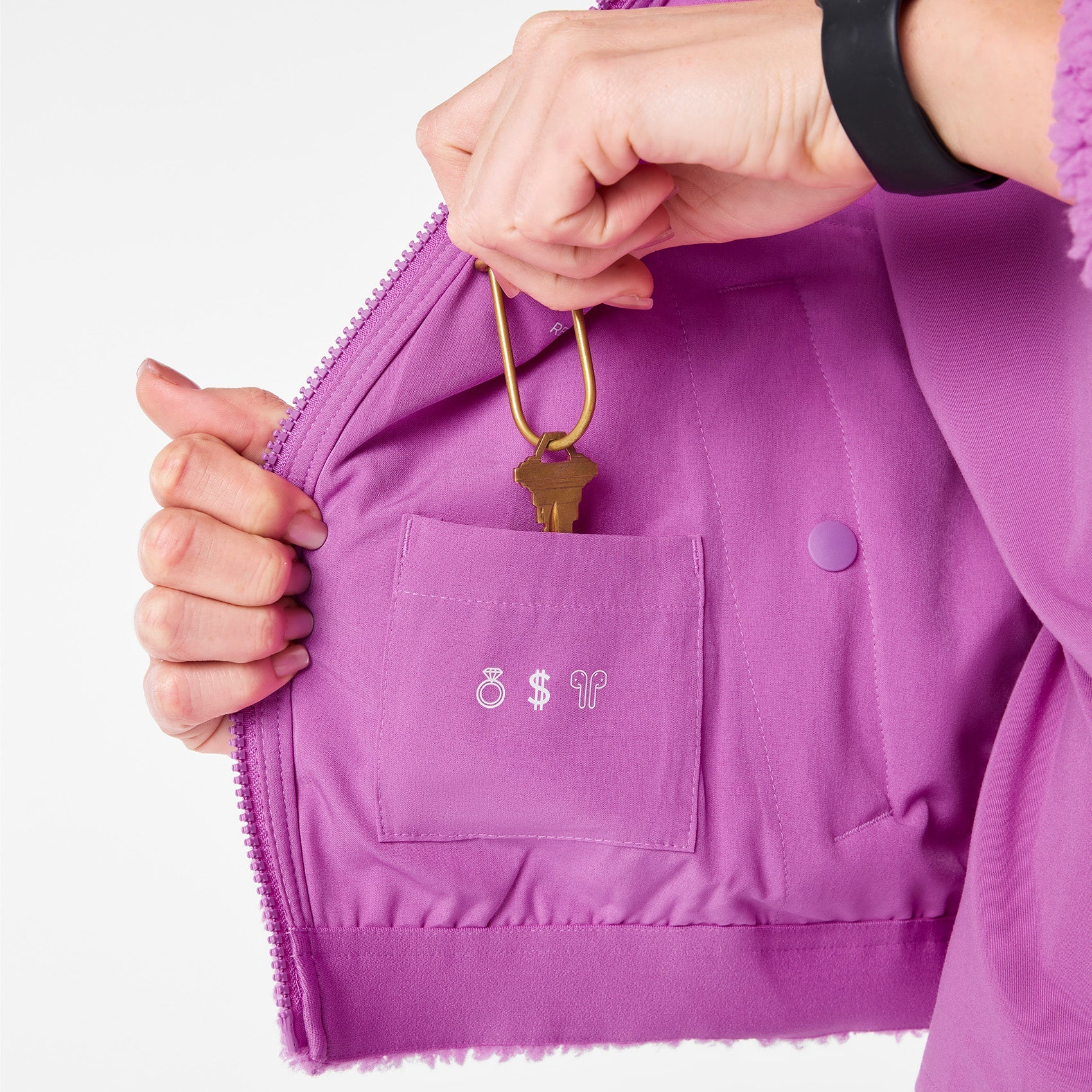 High-Pile Fleece Bomber Jacket - Ultraberry