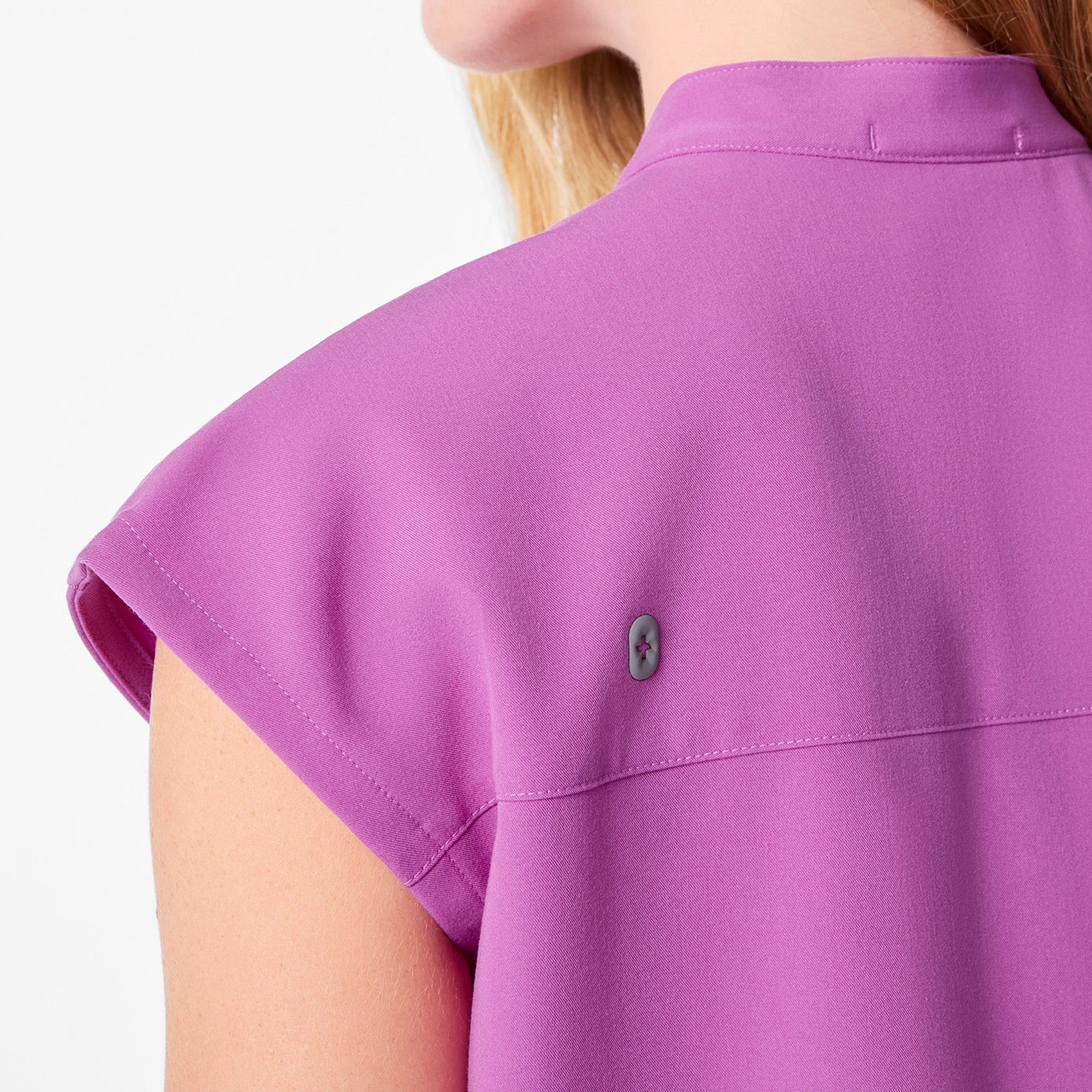 Payson Relaxed Henley Scrub Top - Ultraberry
