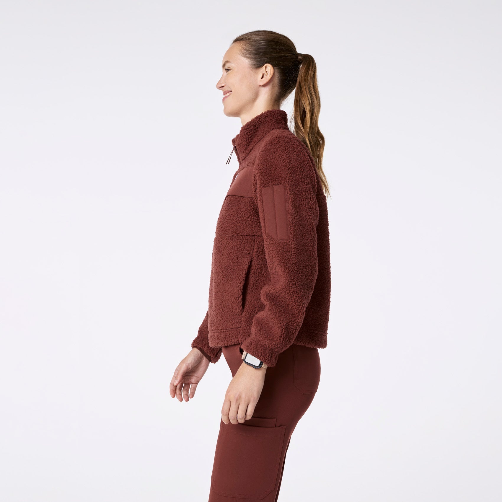High-Pile Fleece Pullover - Walnut