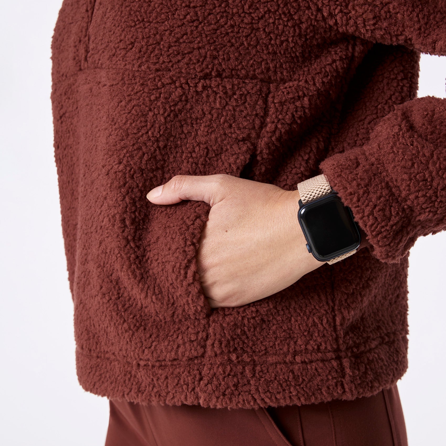 High-Pile Fleece Pullover - Walnut