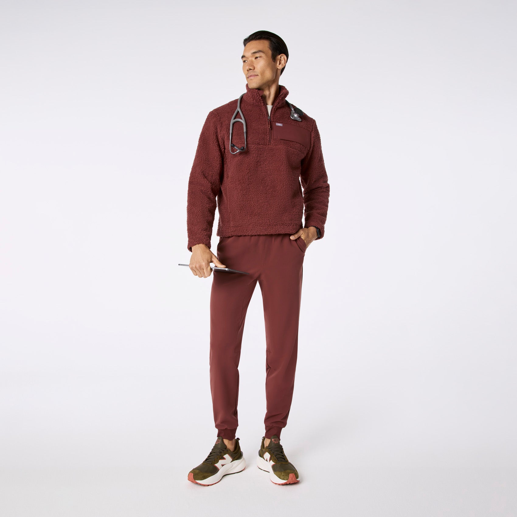 High-Pile Fleece Pullover - Walnut