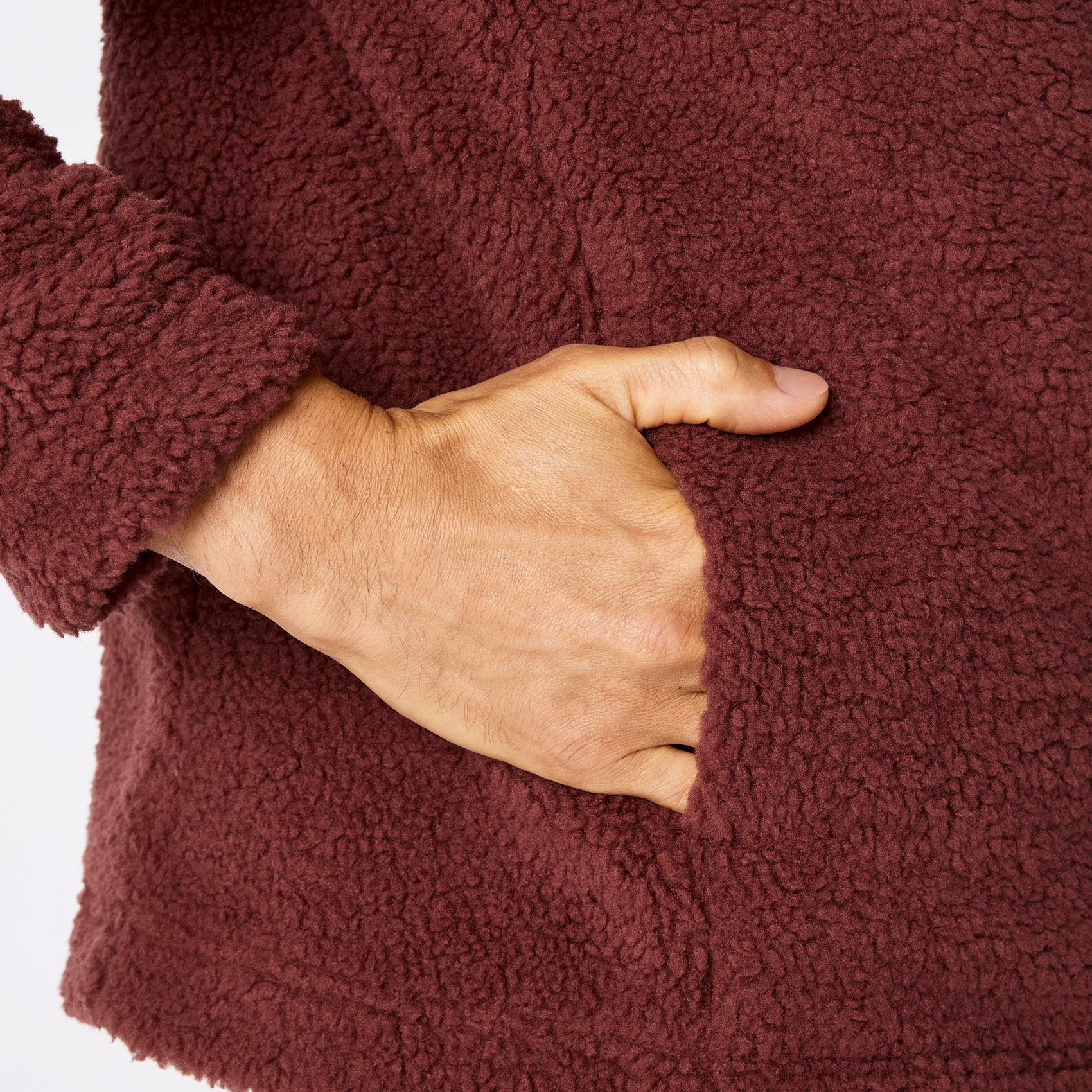 High-Pile Fleece Pullover - Walnut