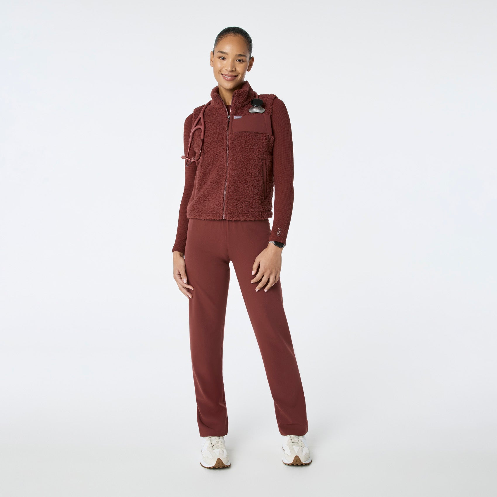 High-Pile Fleece Vest - Walnut