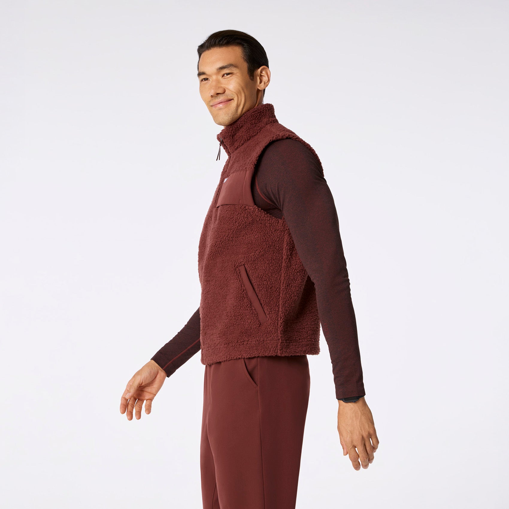 High-Pile Fleece Vest - Walnut